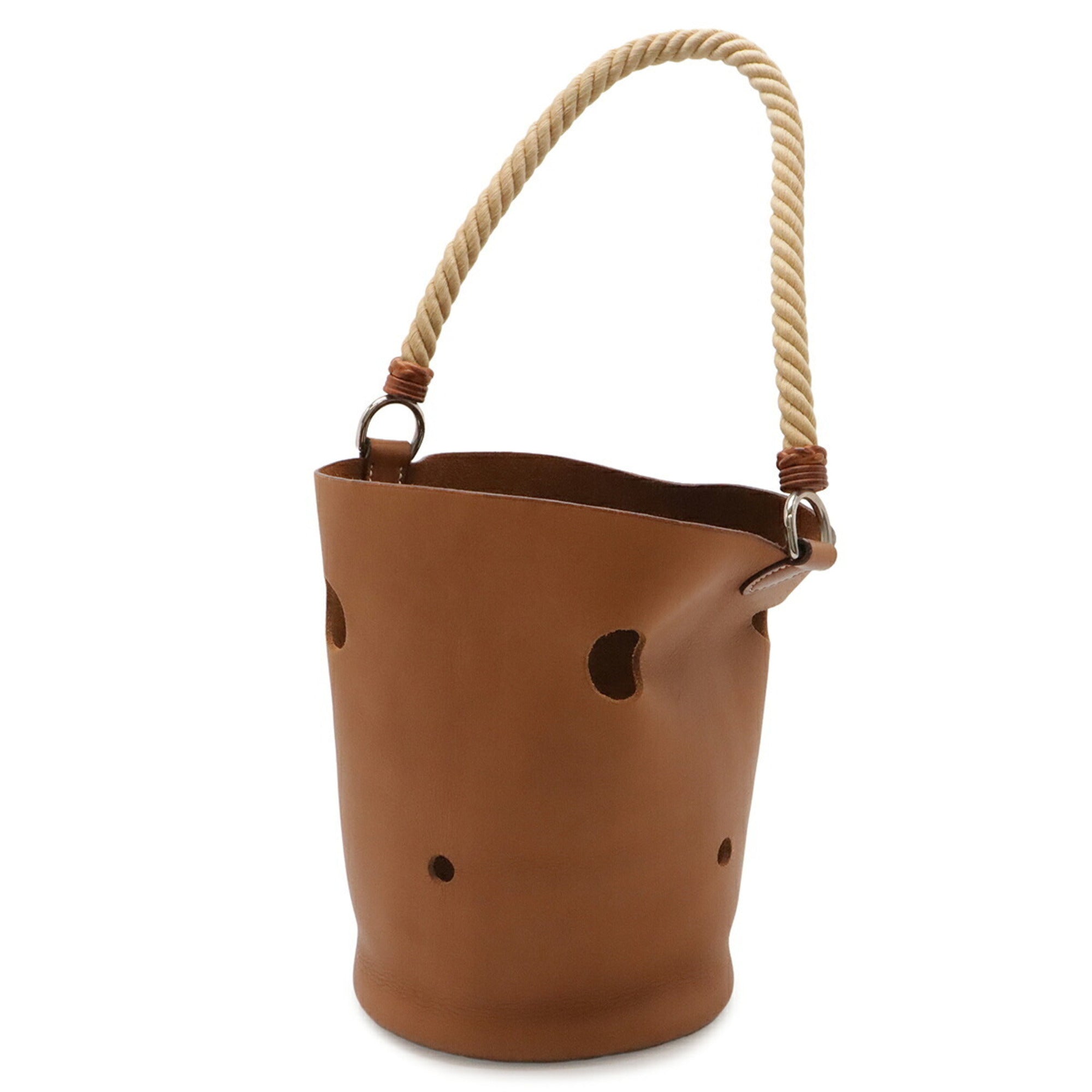 Hermes Brown Leather Handbag Shoulder Bag (Pre-Owned)