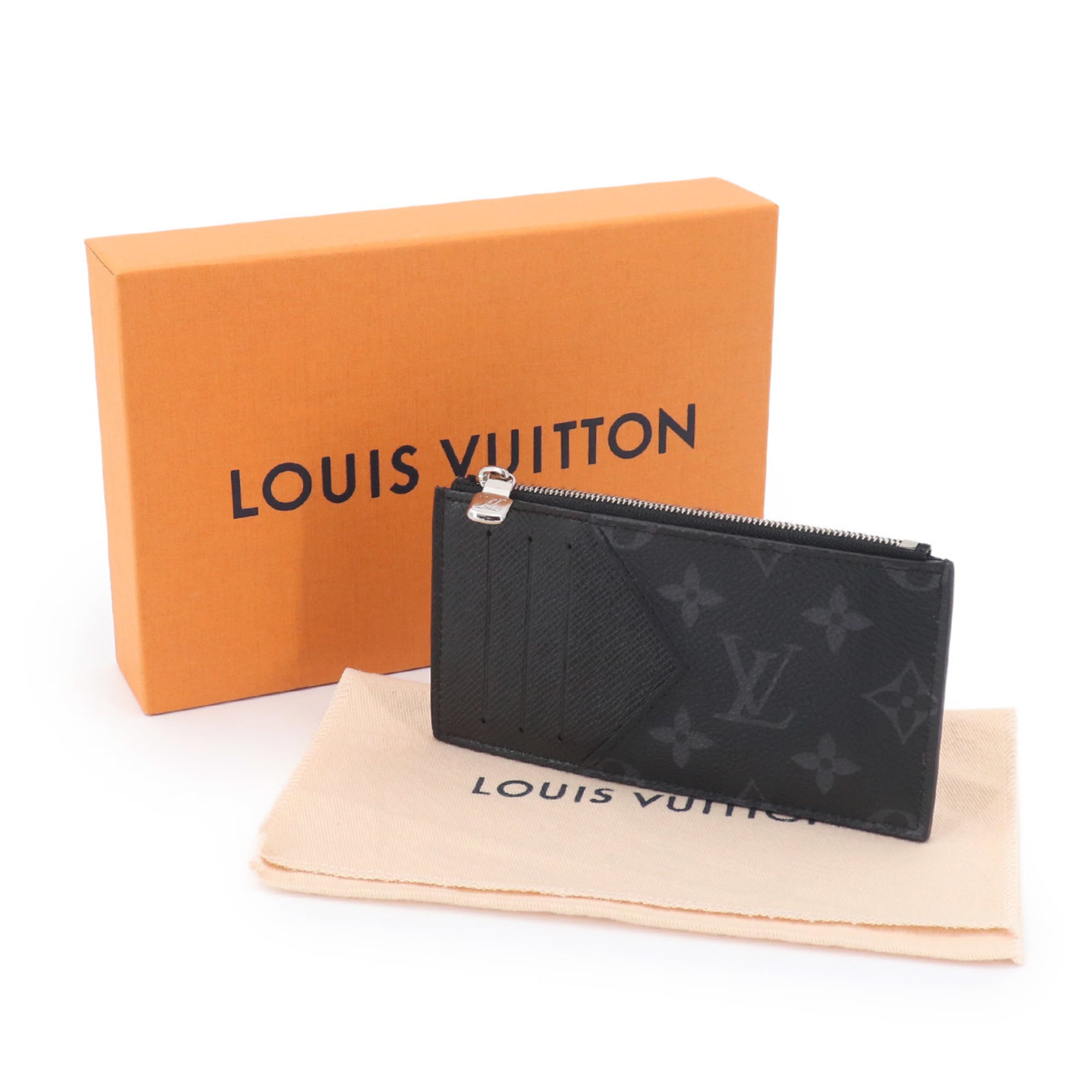 Louis Vuitton Noir Taiga Leather Monogram Eclipse Coin Purse/Coin Case (Pre-Owned)