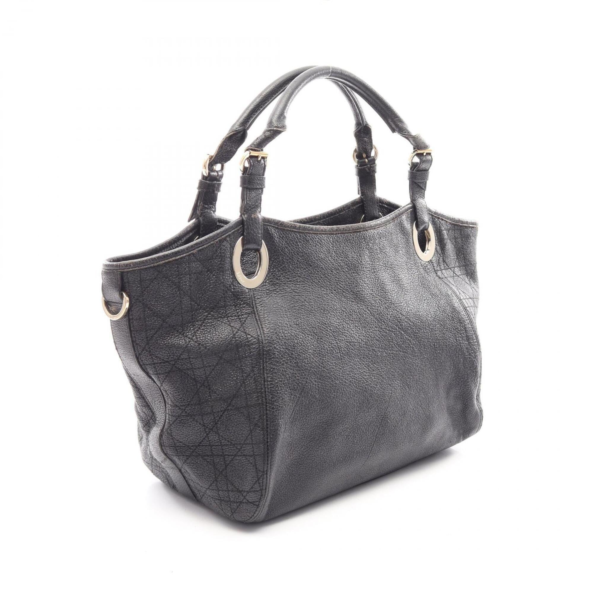Christian Dior Black Leather Tote Bag (Pre-Owned)