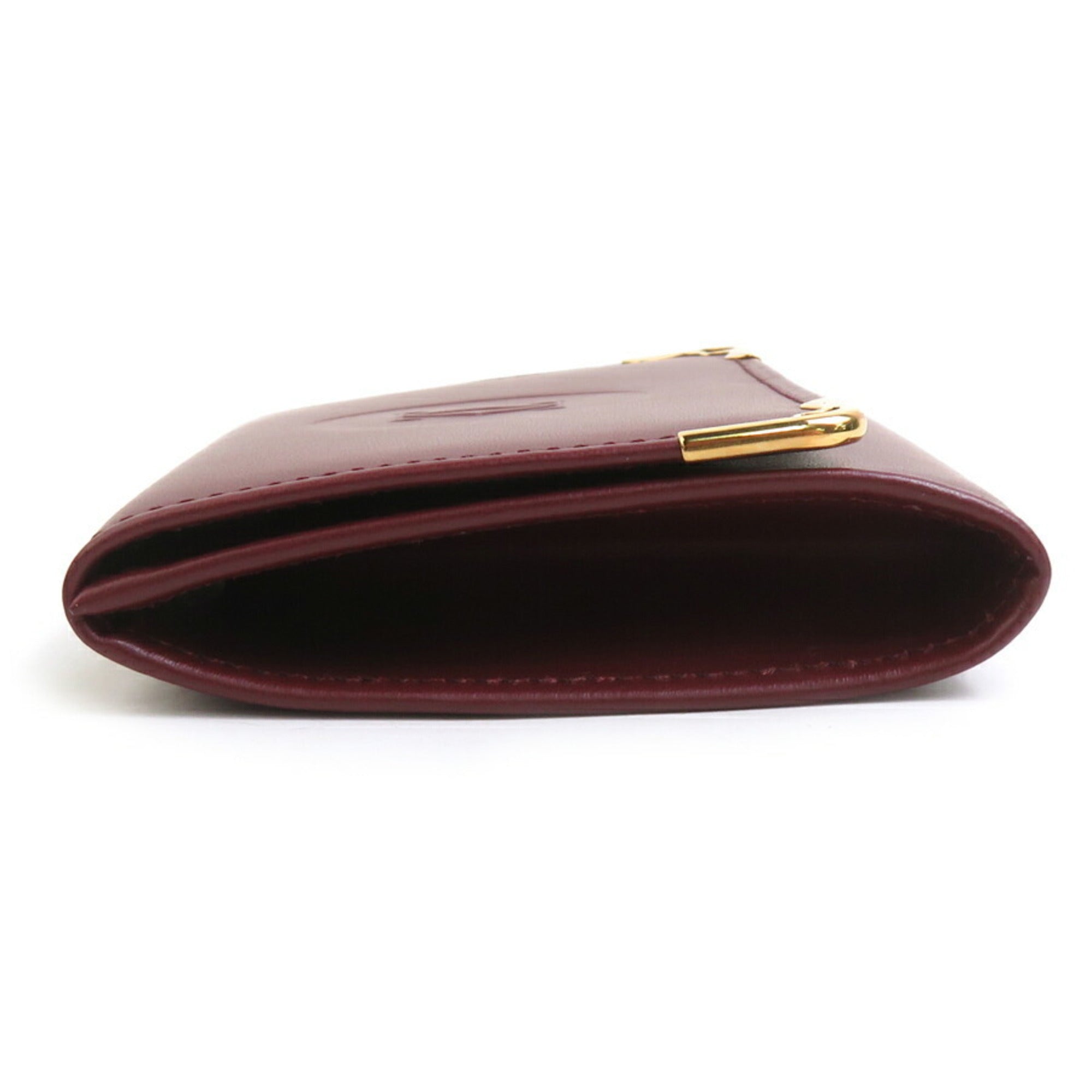 Cartier Bordeaux Leather Coin Purse/Coin Case (Pre-Owned)