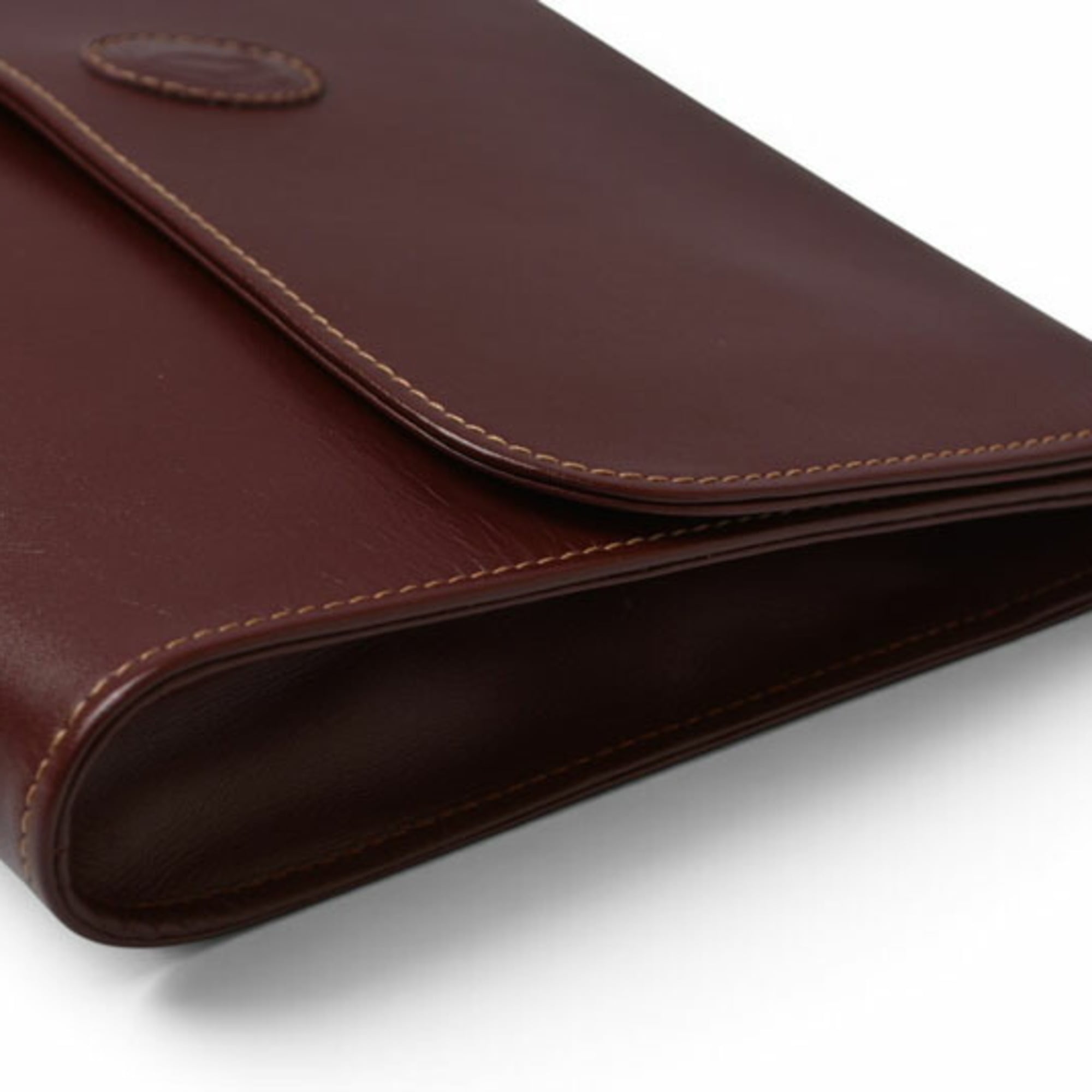 Cartier Must Bordeaux Leather Clutch Bag (Pre-Owned)