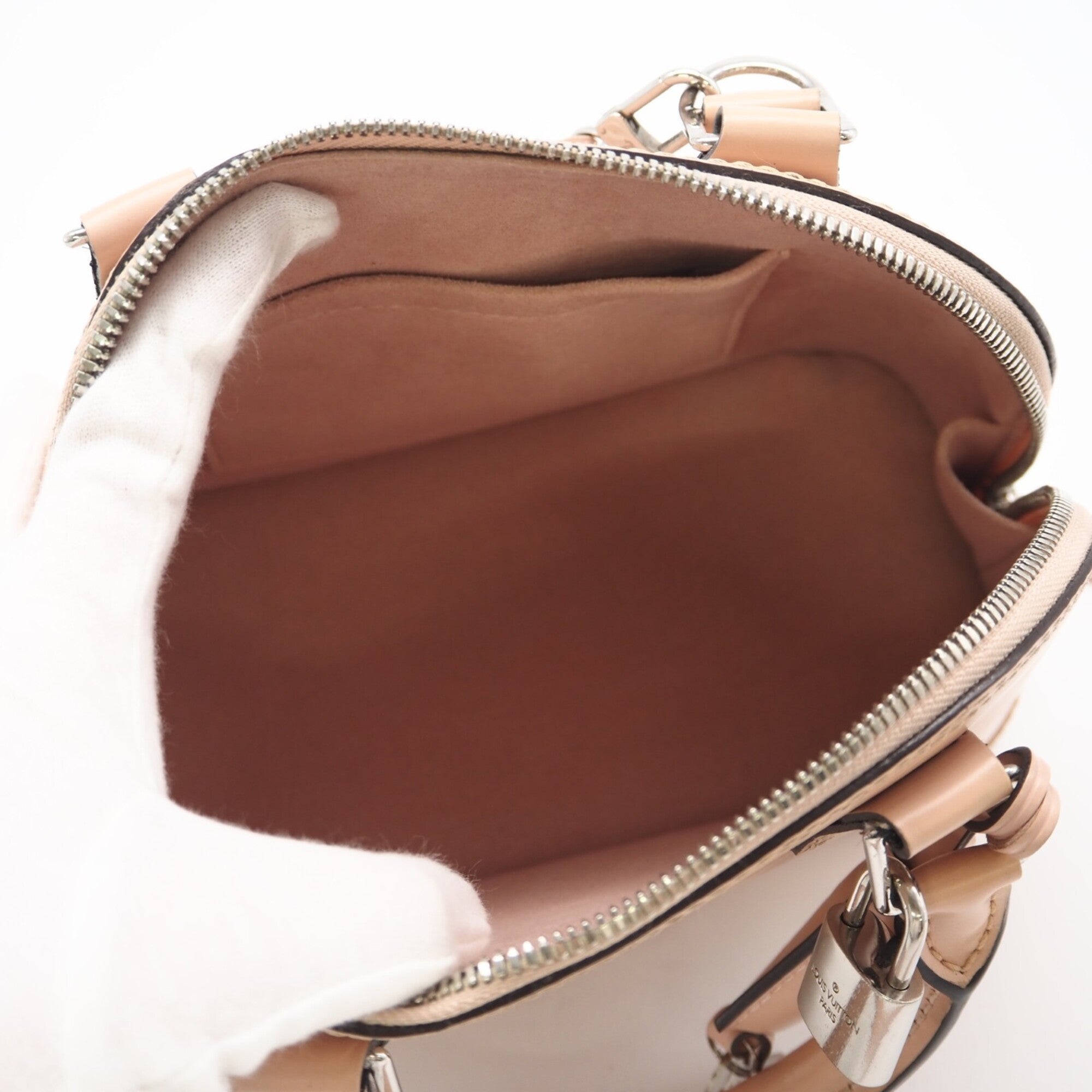 Louis Vuitton Pink Beige Leather Handbag (Pre-Owned)