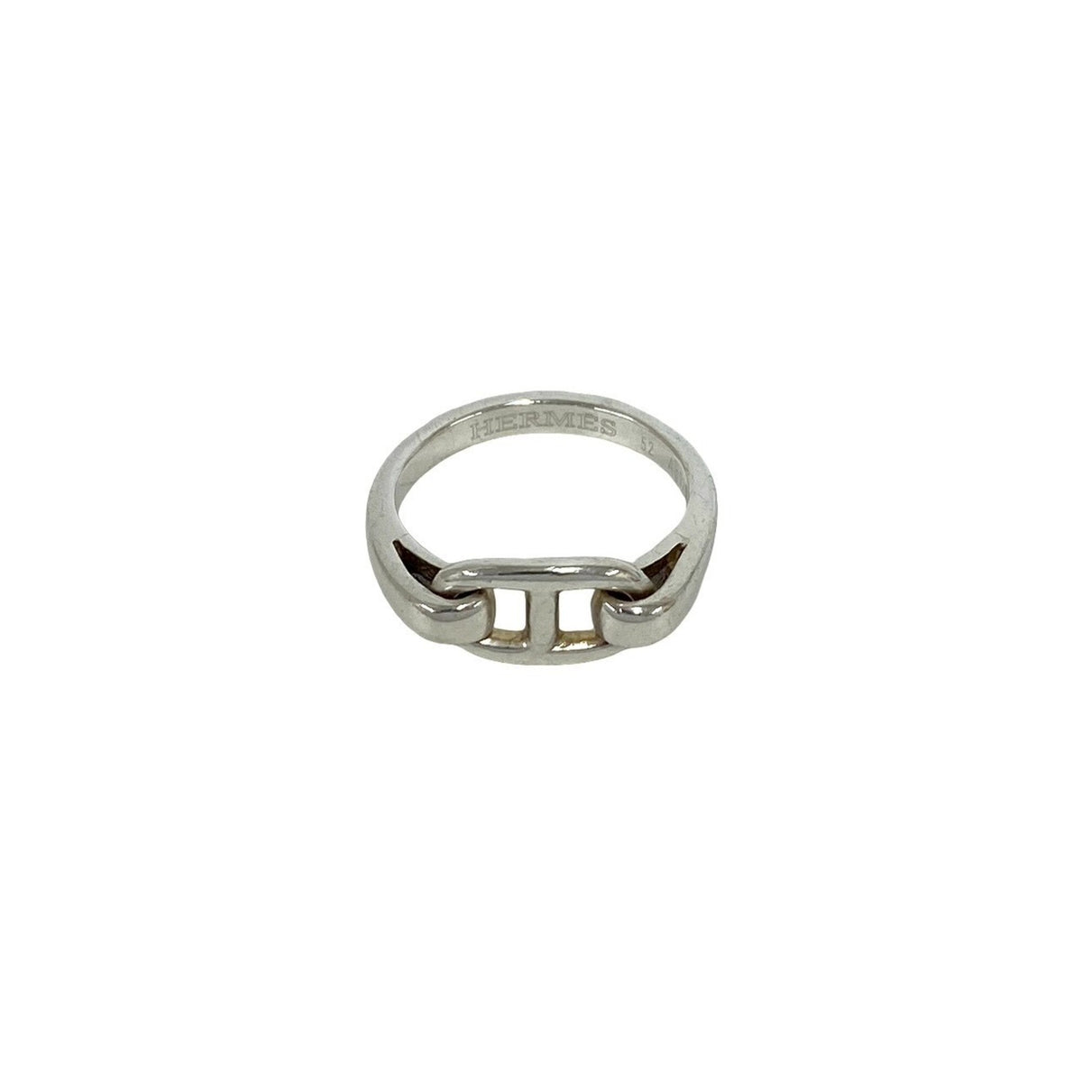 Hermes Silver Silver 925 Band Ring (Pre-Owned)