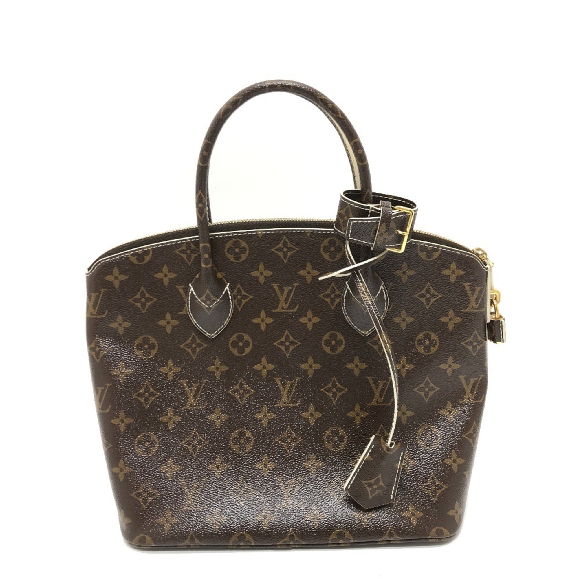 Louis Vuitton Monogram Beige Gold Brown Galle White Canvas Monogram Handbag Tote Bag (Pre-Owned)