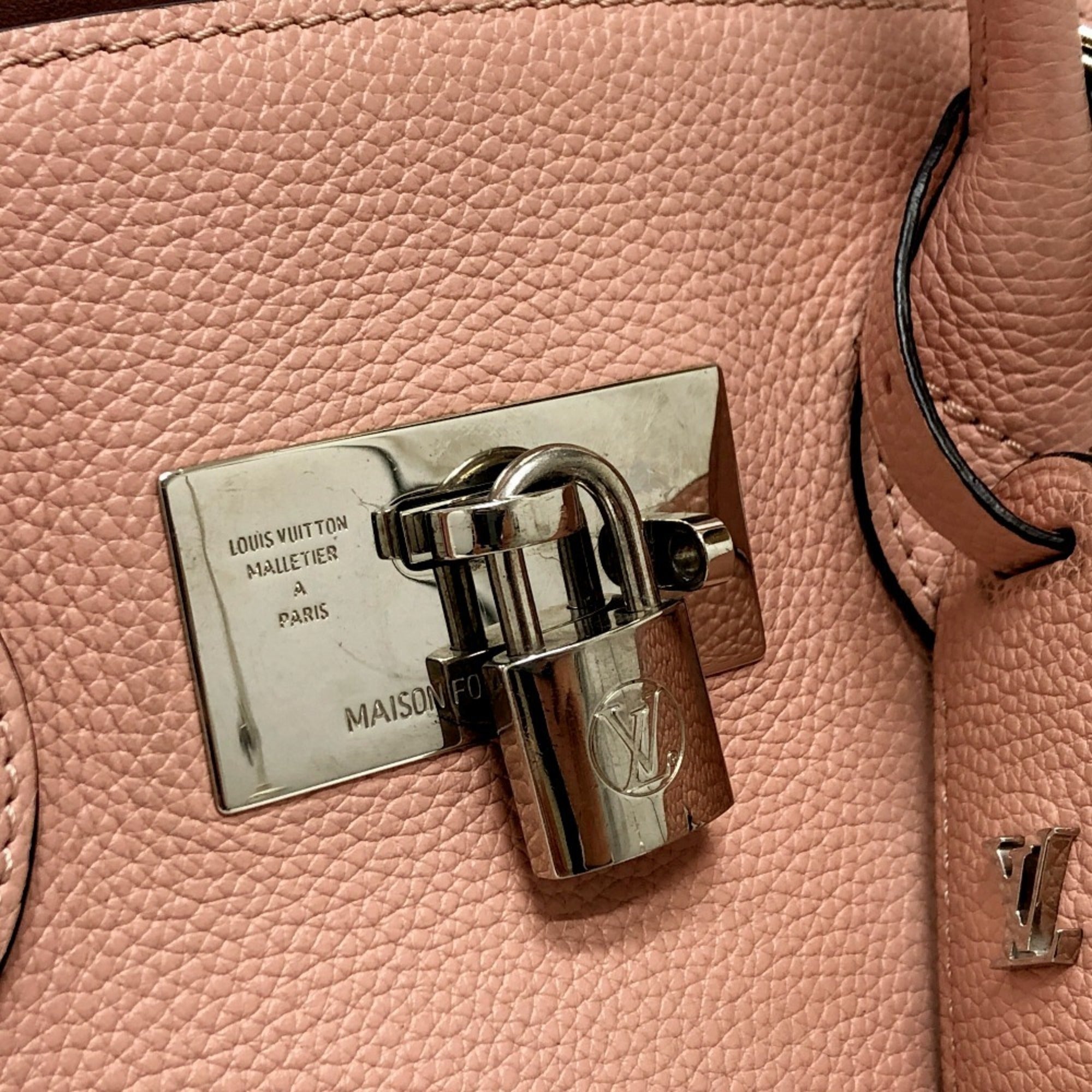Louis Vuitton Pink Rose Poudre Leather Handbag Tote Bag (Pre-Owned)