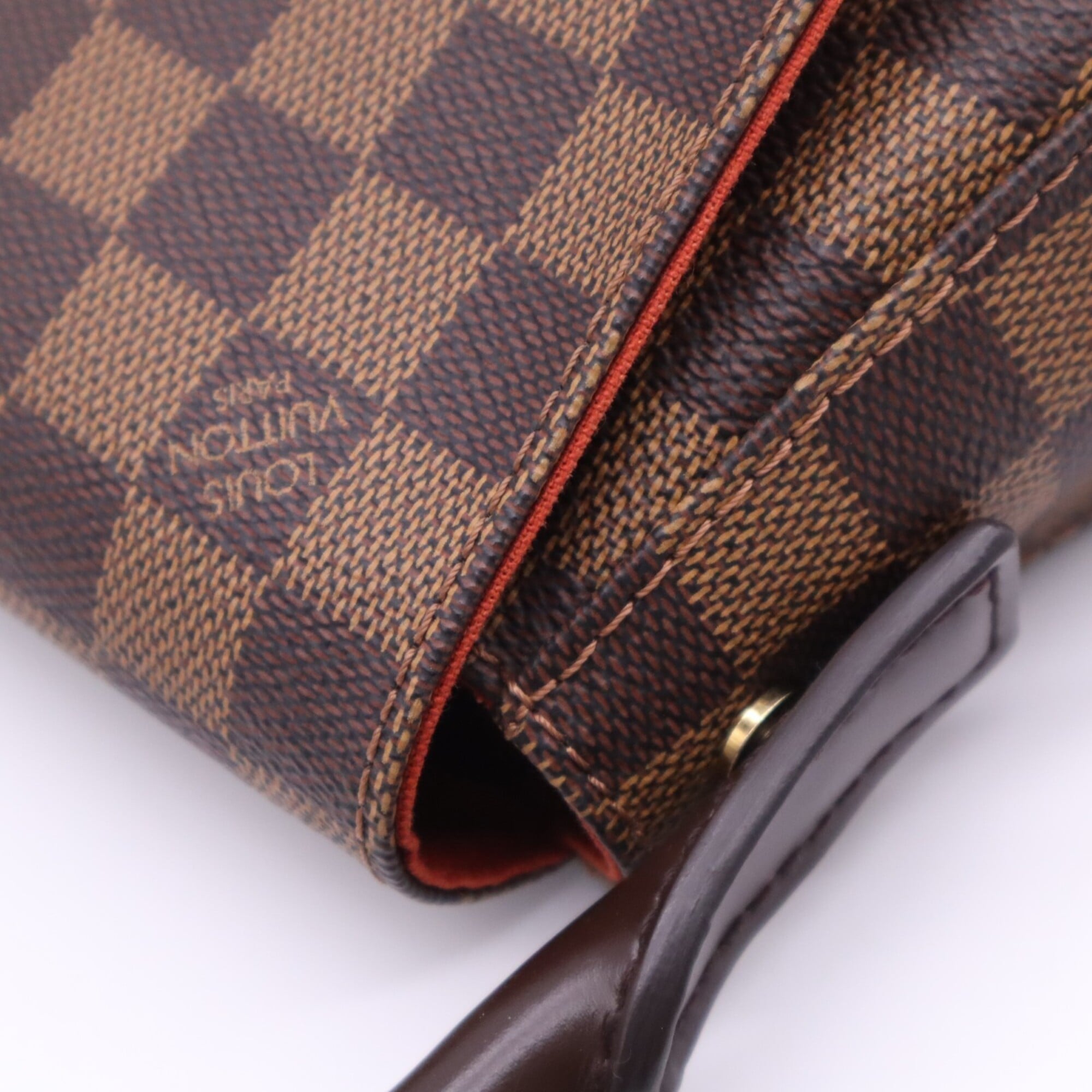 Louis Vuitton Beige Brown Red Color Coated Canvas Leather Handbag (Pre-Owned)