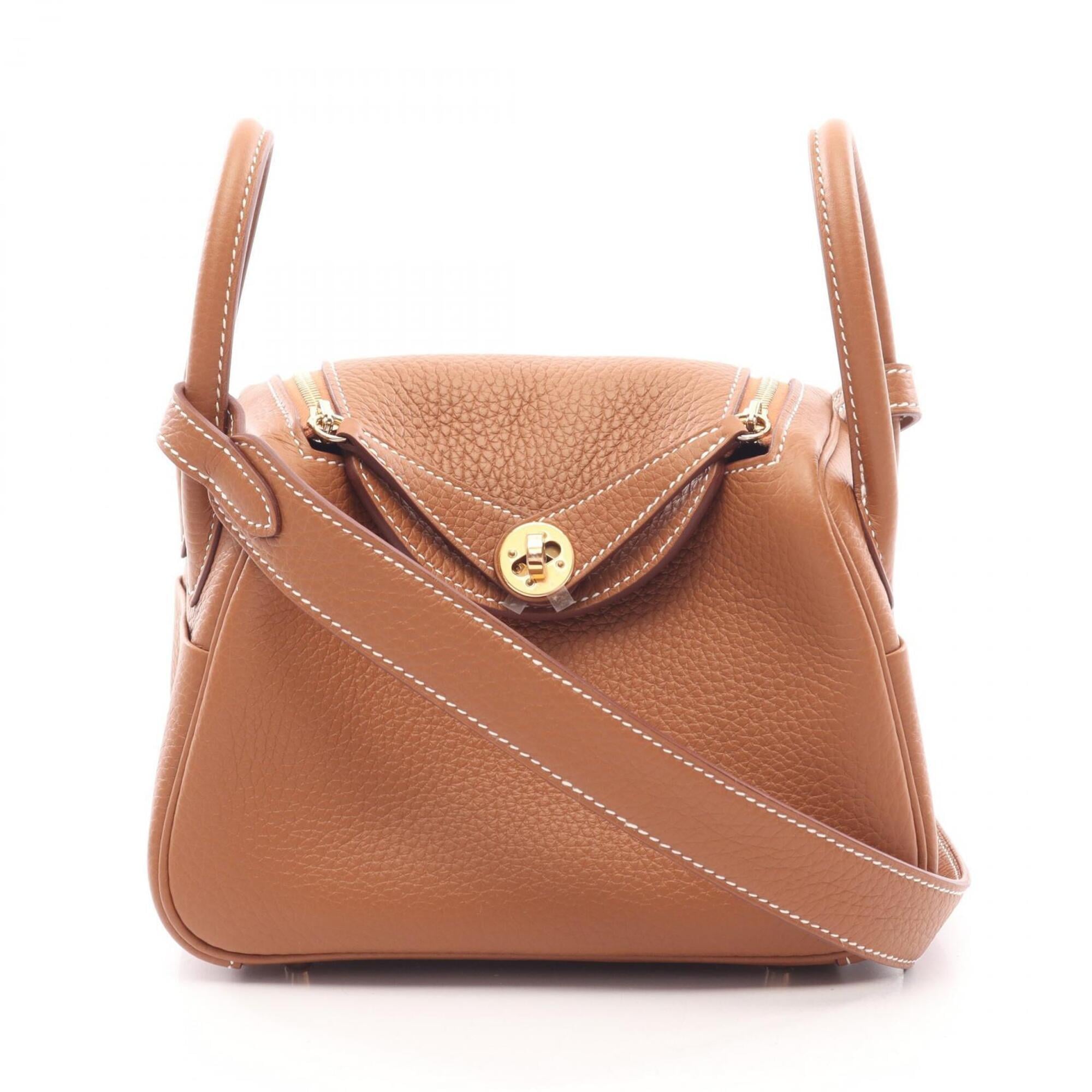 Hermes Brown Taurillon Clemence Leather Handbag Shoulder Bag (Pre-Owned)