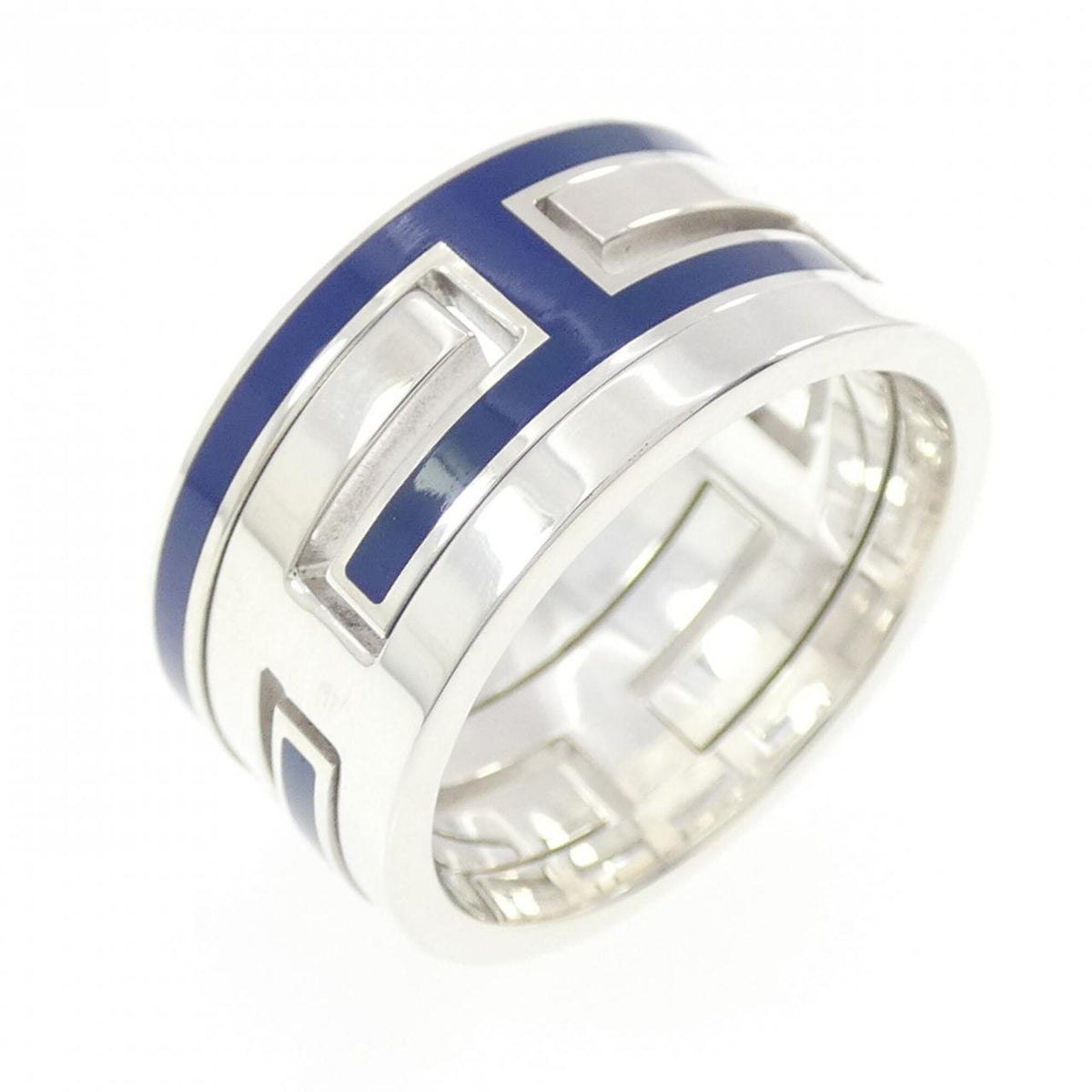 Hermes Silver Silver 925 Band Ring (Pre-Owned)