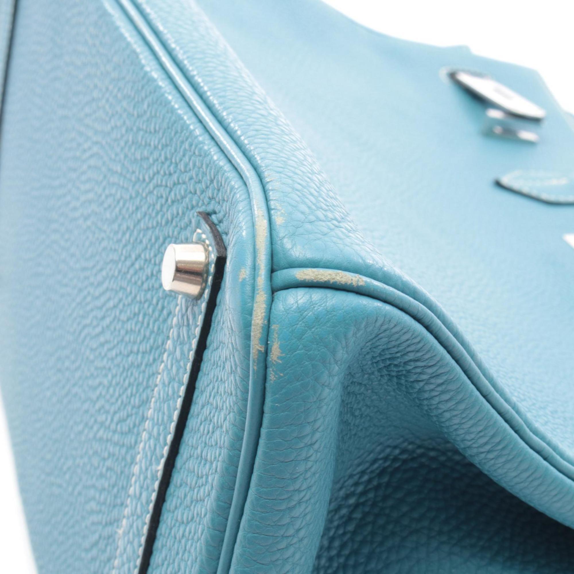 Hermes Blue Leather Handbag (Pre-Owned)