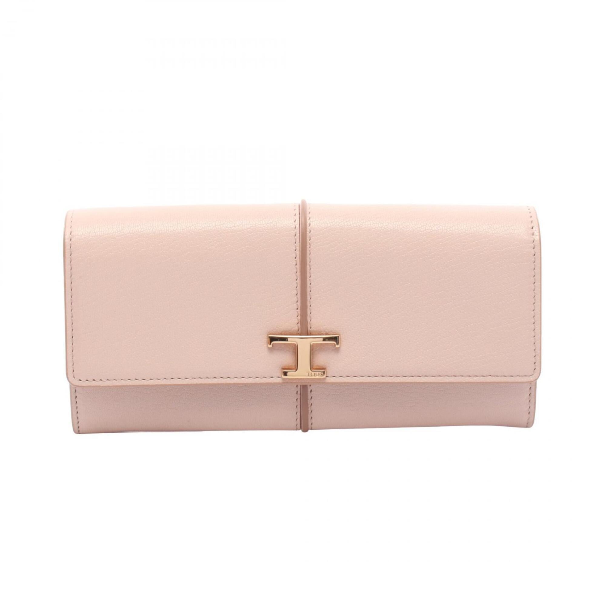 Tod's Pink Leather Long Wallet (Bi-Fold) (Pre-Owned)
