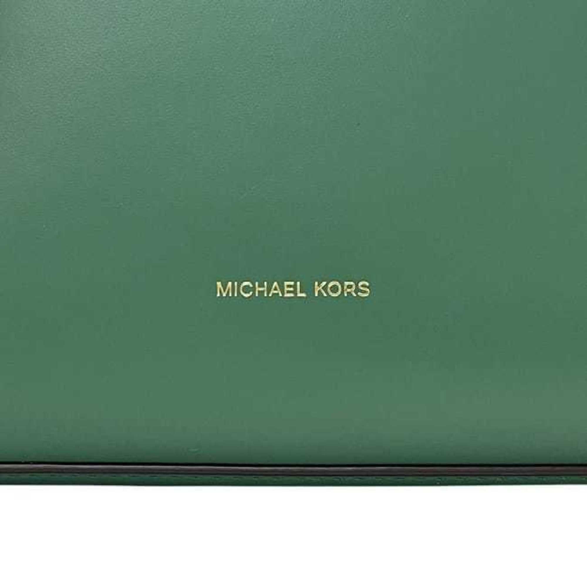Michael Kors Green Leather Shoulder Bag Tote Bag (Pre-Owned)