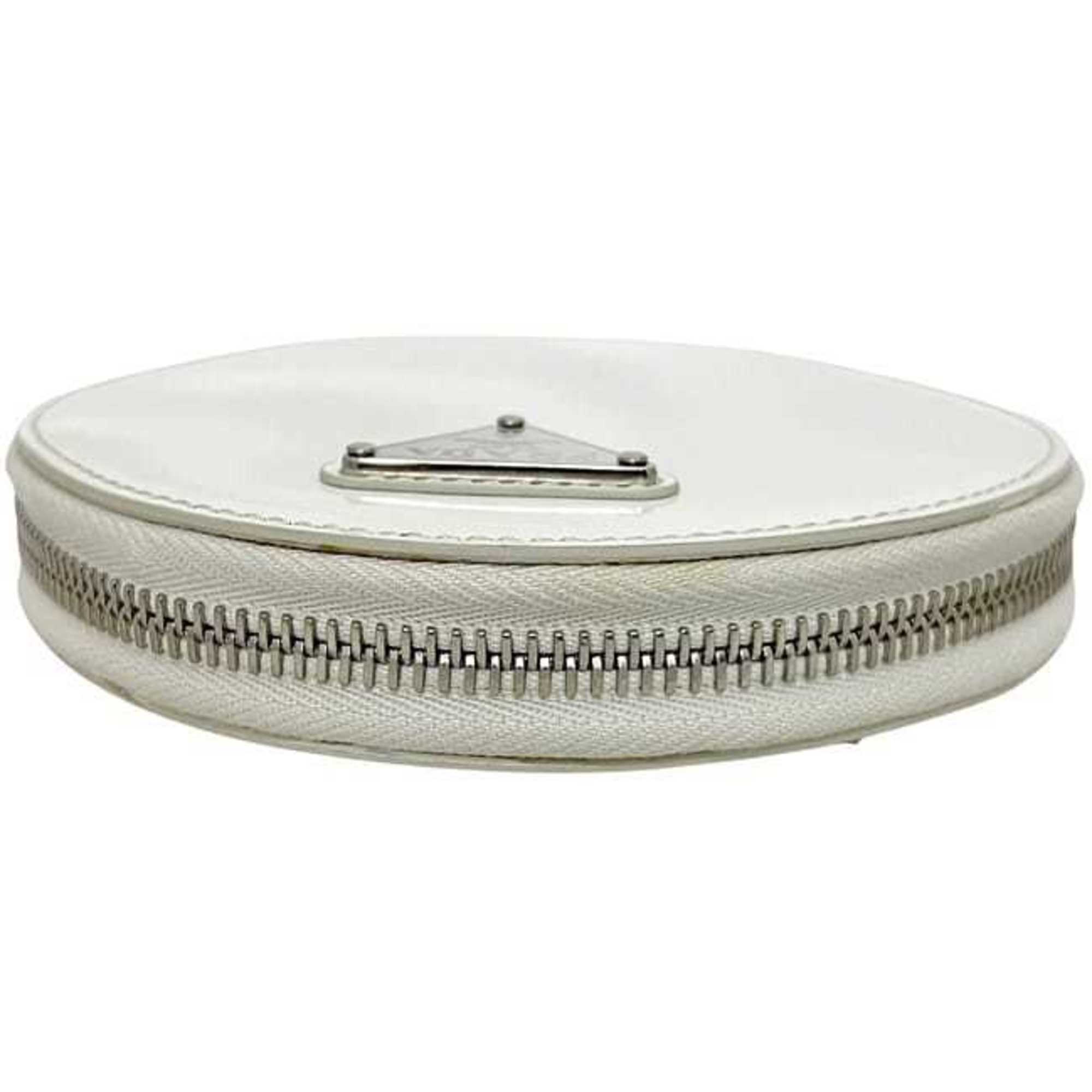 Prada White Leather Pochette Shoulder Bag (Pre-Owned)