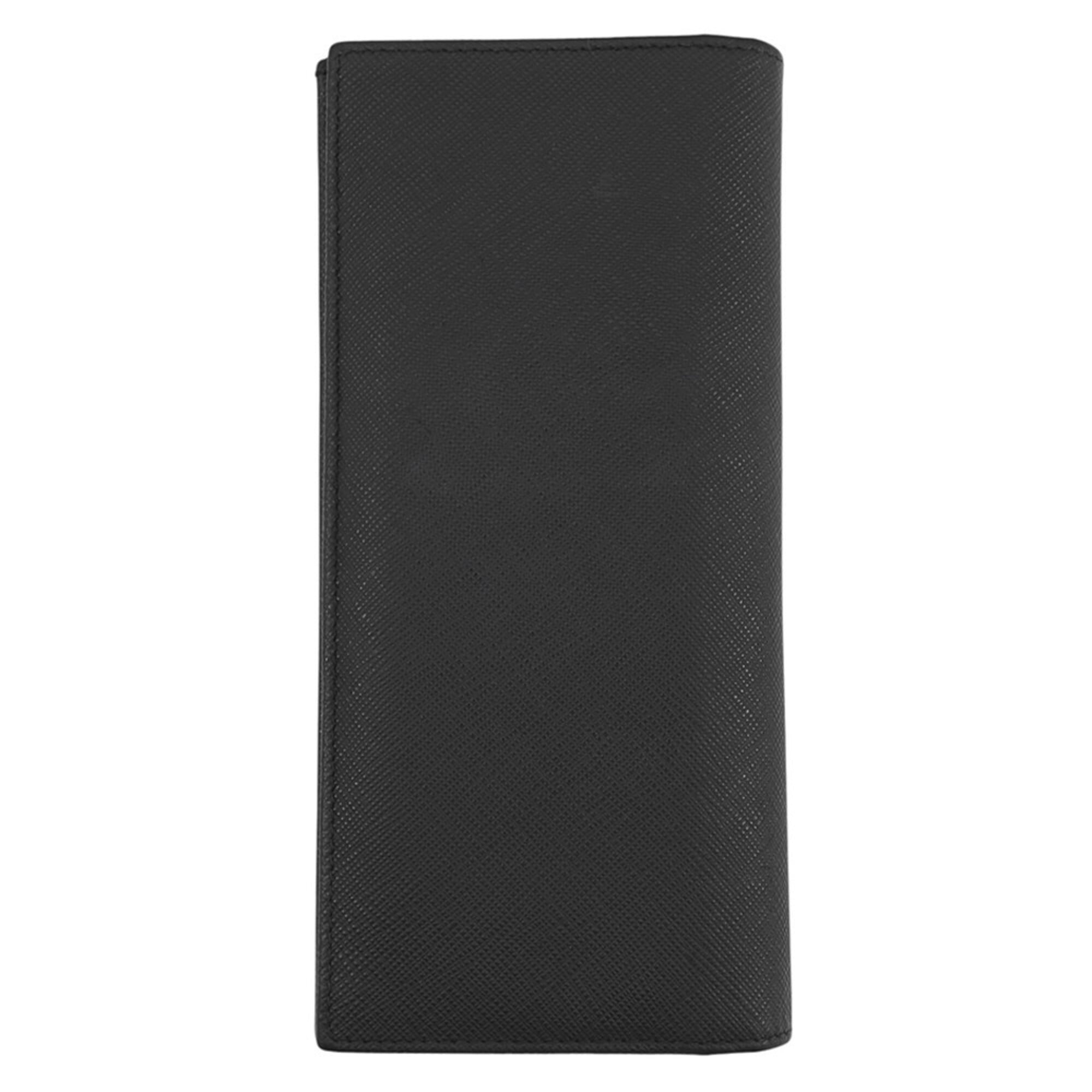 Prada Black Saffiano Leather Long Wallet (Bi-Fold) (Pre-Owned)