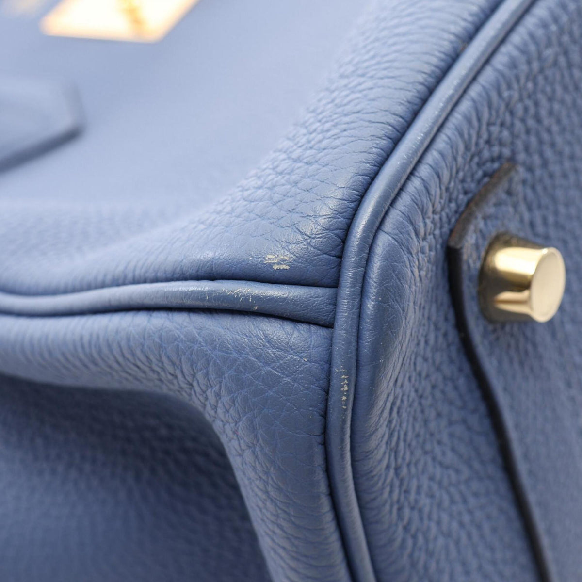 Hermes Blue Togo Leather Handbag (Pre-Owned)