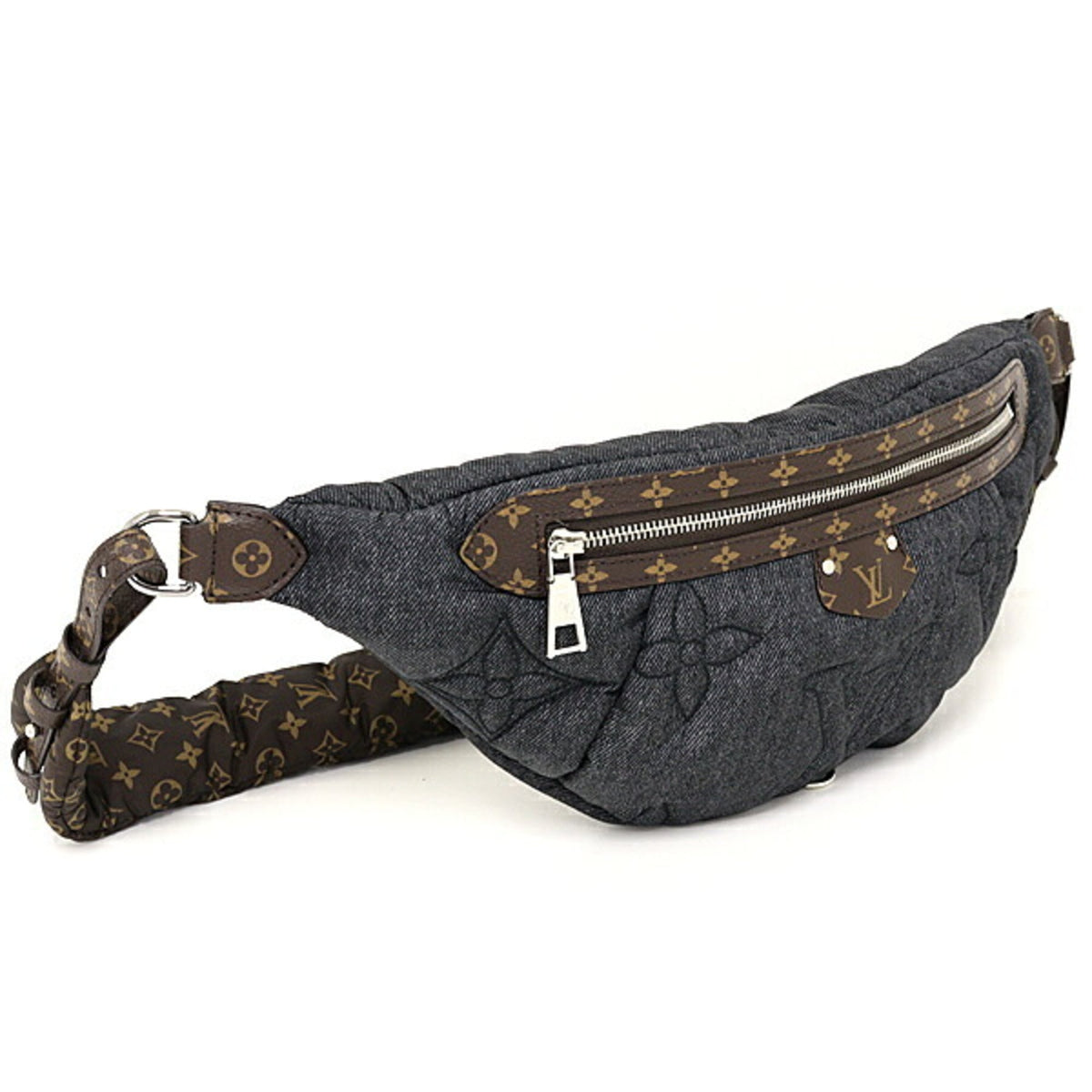Louis Vuitton Black Brown Nylon Leather Crossbody Bag Shoulder Bag (Pre-Owned)