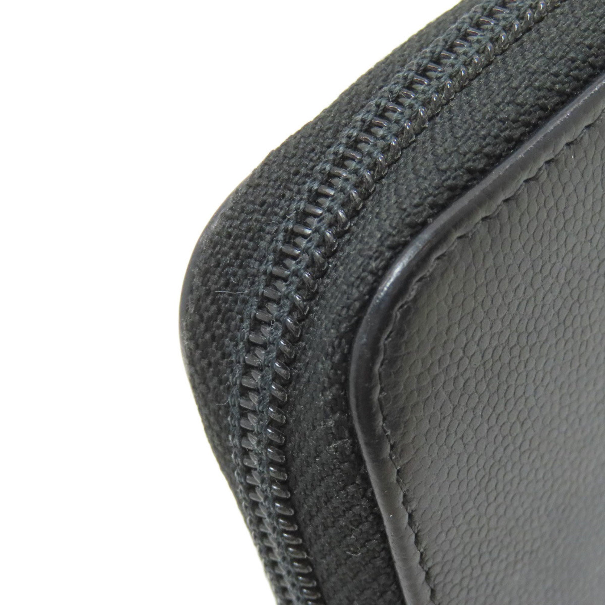Chanel Black Grained Calfskin Long Wallet (Bi-Fold) (Pre-Owned)