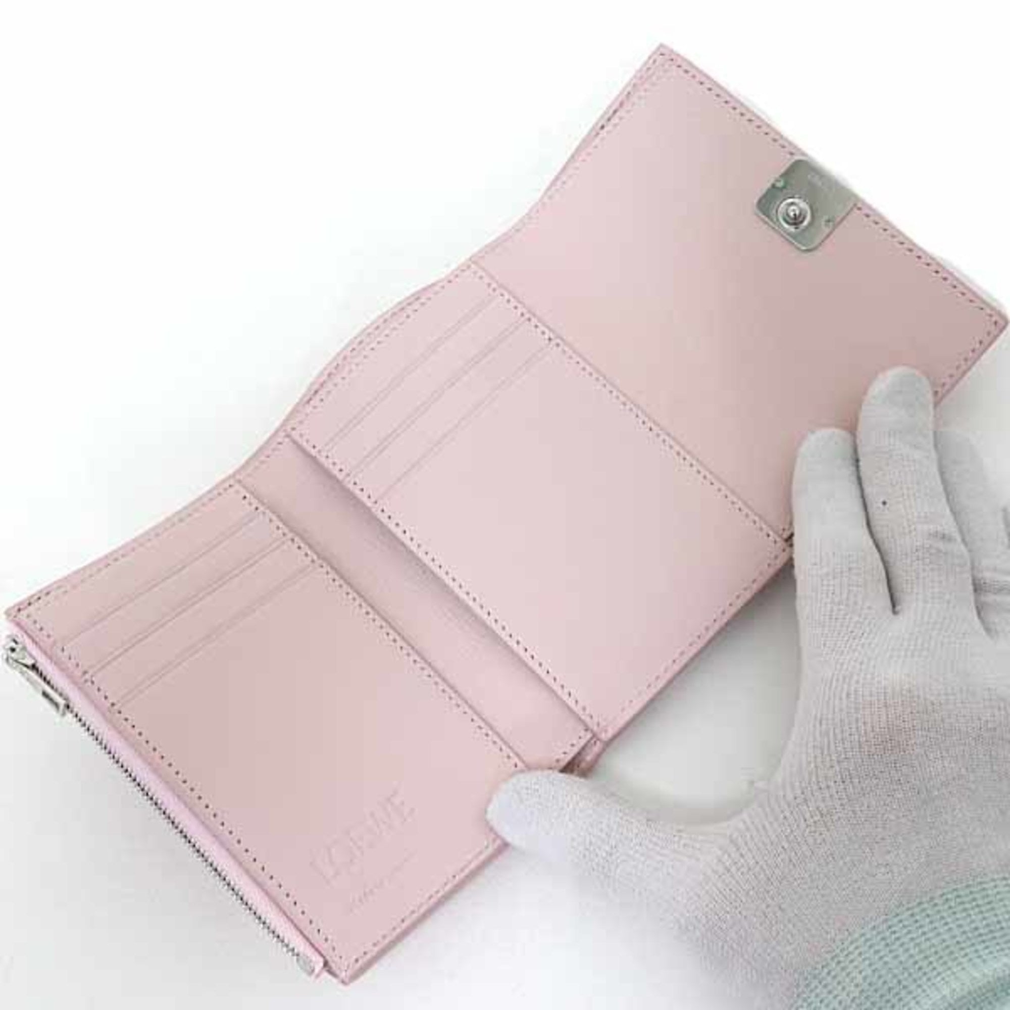 Loewe Pink Leather Wallet (Tri-Fold) (Pre-Owned)