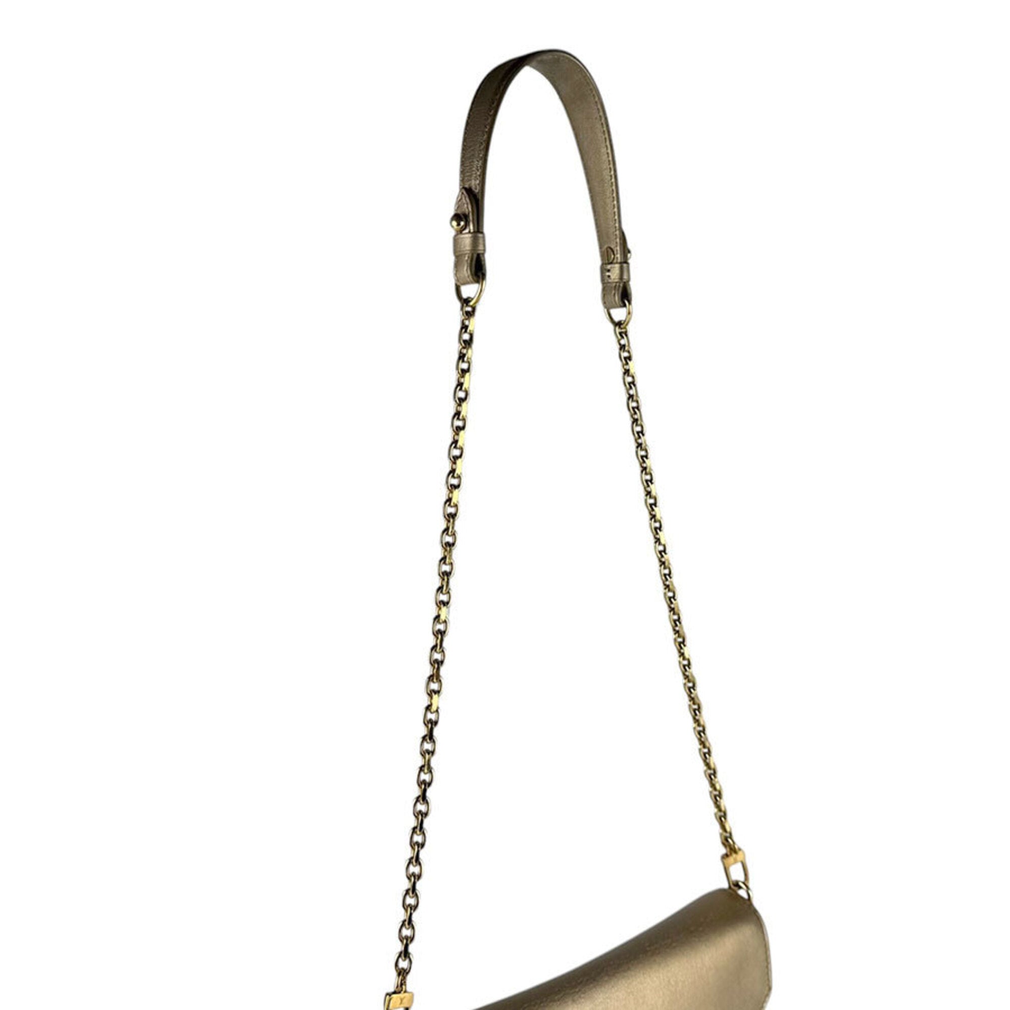 Louis Vuitton Metallic Gold Leather Shoulder Bag (Pre-Owned)