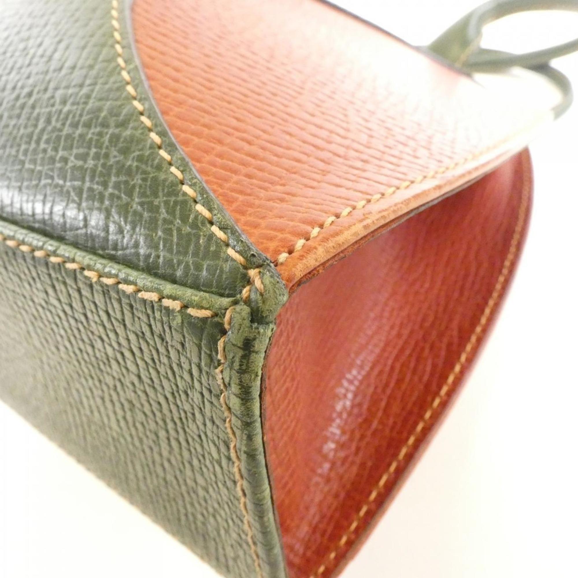 Loewe Brown Green Leather Shoulder Bag (Pre-Owned)