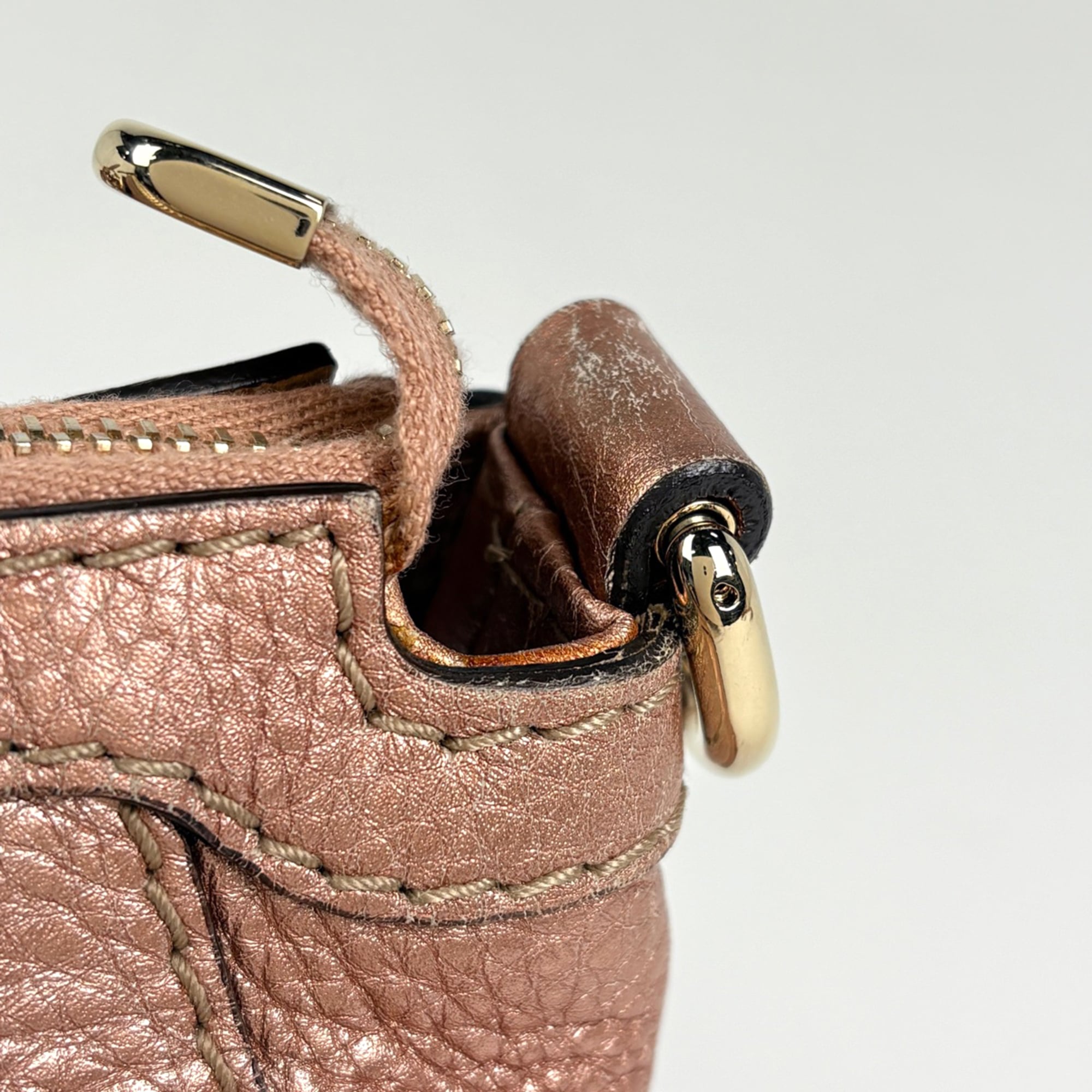 Gucci Bamboo Pink Leather Handbag (Pre-Owned)