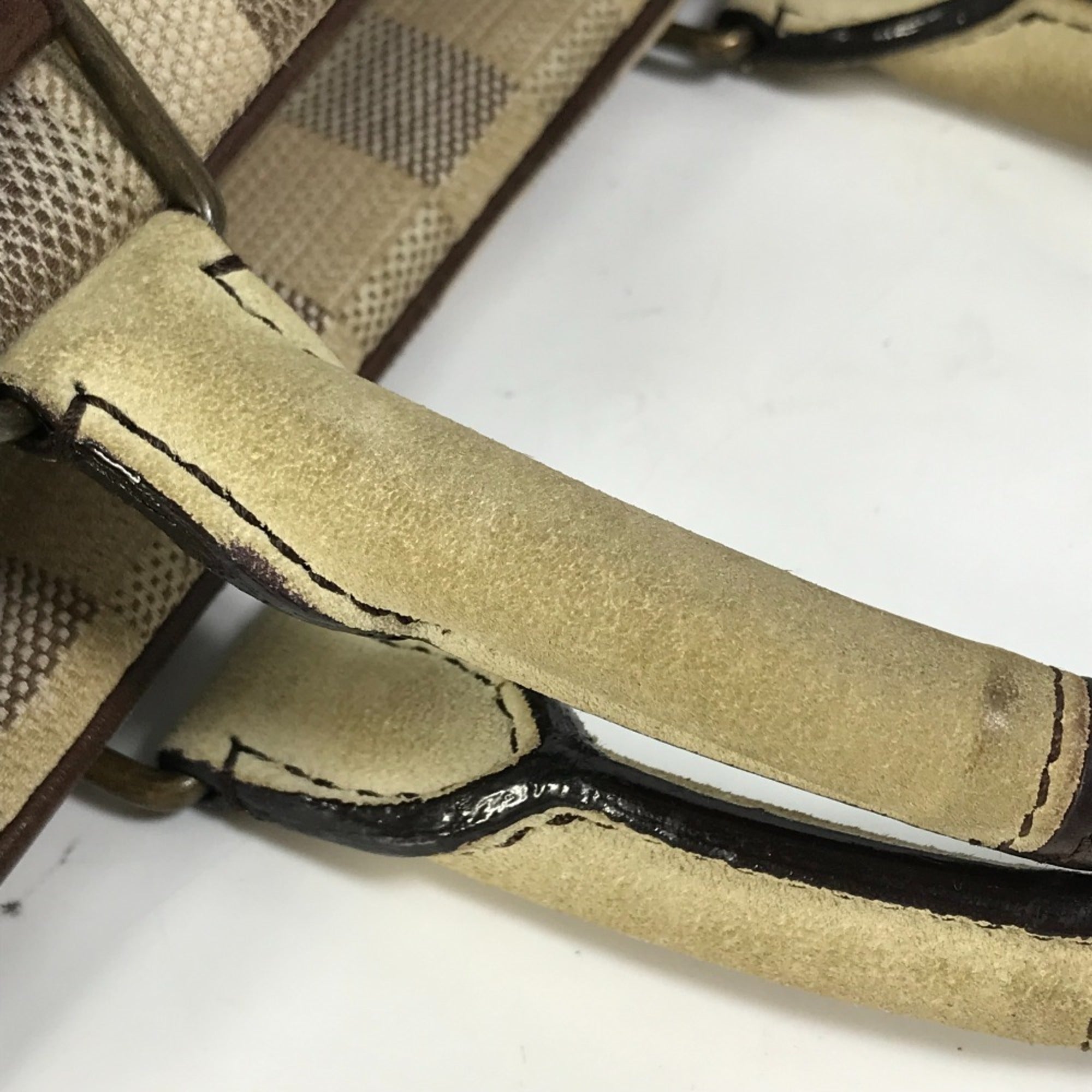 Louis Vuitton Brown White Canvas Shoulder Bag Tote Bag (Pre-Owned)