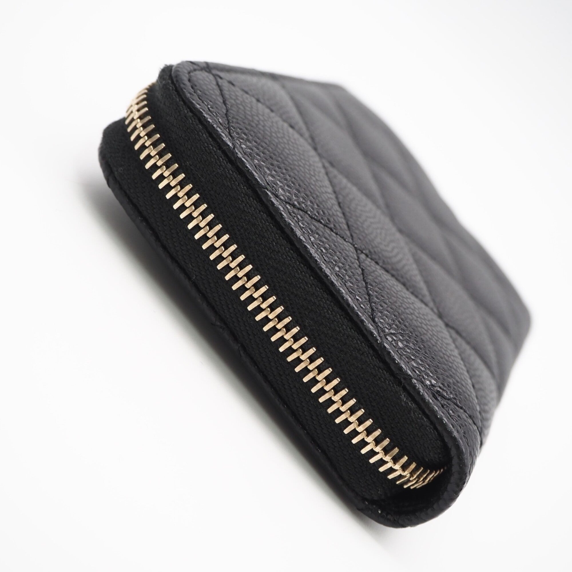 Chanel Matelasse Black Grained Calfskin Coin Purse/Coin Case (Pre-Owned)