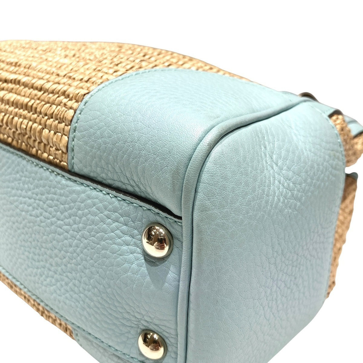 Gucci Bamboo Straw Leather Shoulder Bag (Pre-Owned)