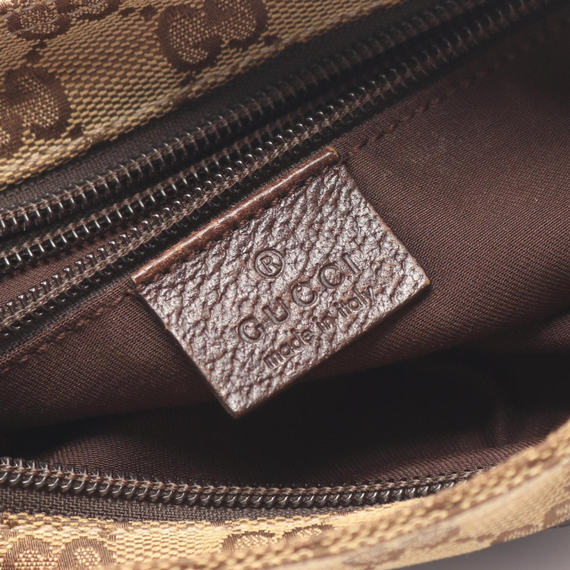 Gucci Beige Brown Multi-Color Canvas Leather Handbag Shoulder Bag (Pre-Owned)