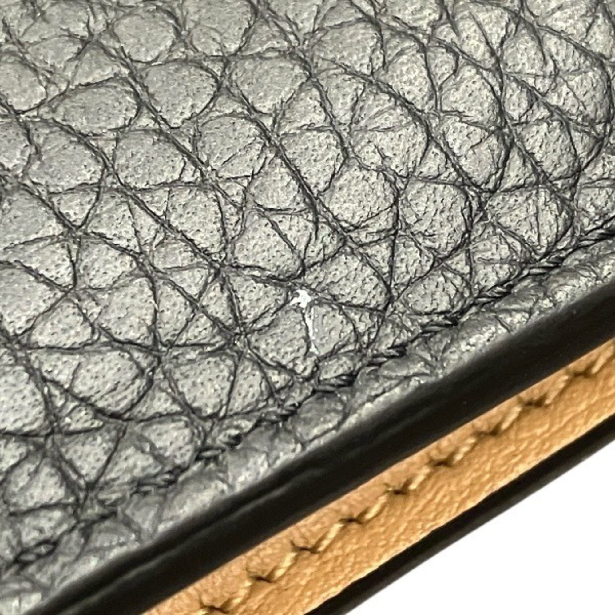 Louis Vuitton Noir Leather Long Wallet (Bi-Fold) (Pre-Owned)