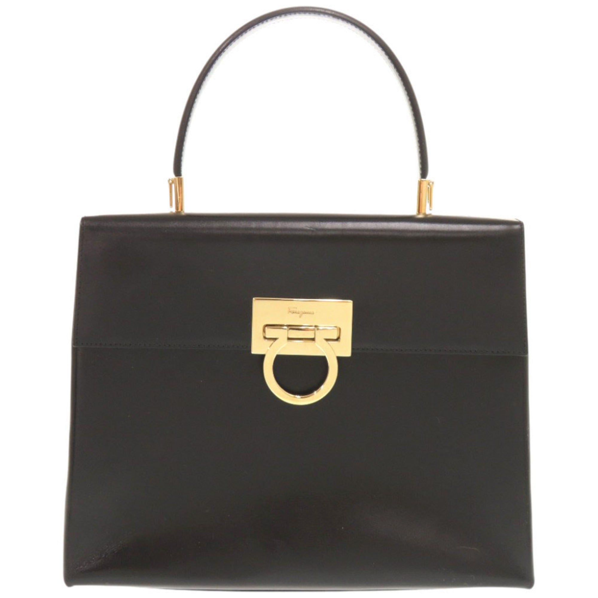 Salvatore Ferragamo Black Leather Handbag (Pre-Owned)