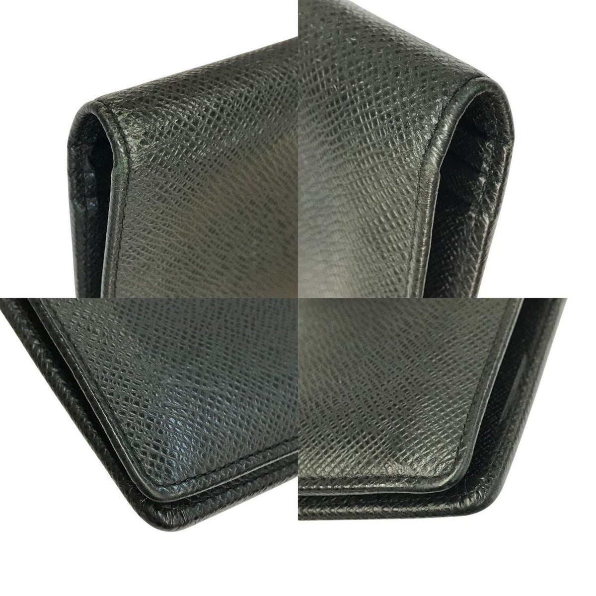 Louis Vuitton Taiga Black Leather Long Wallet (Bi-Fold) (Pre-Owned)