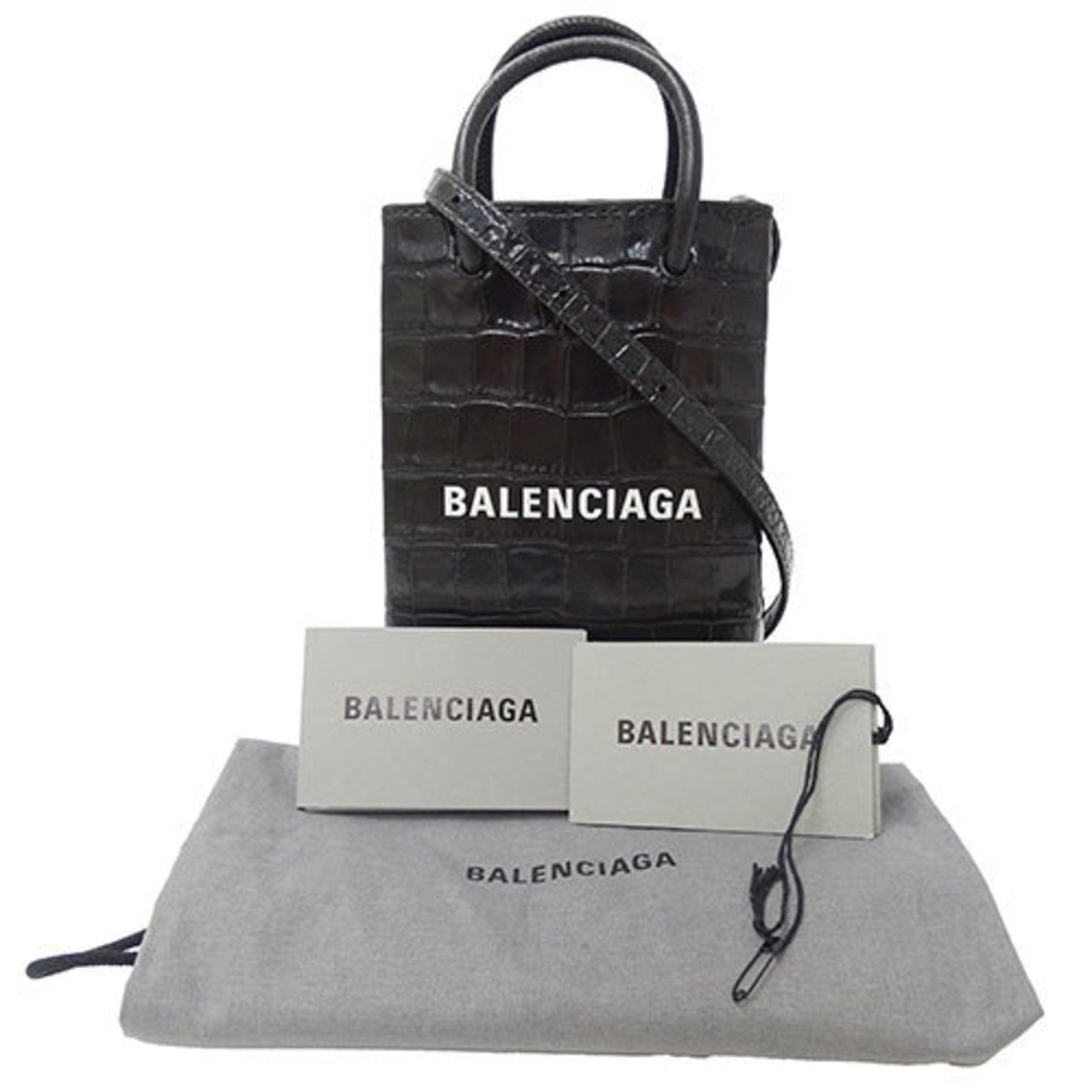 Balenciaga Black Leather Pochette Shoulder Bag (Pre-Owned)