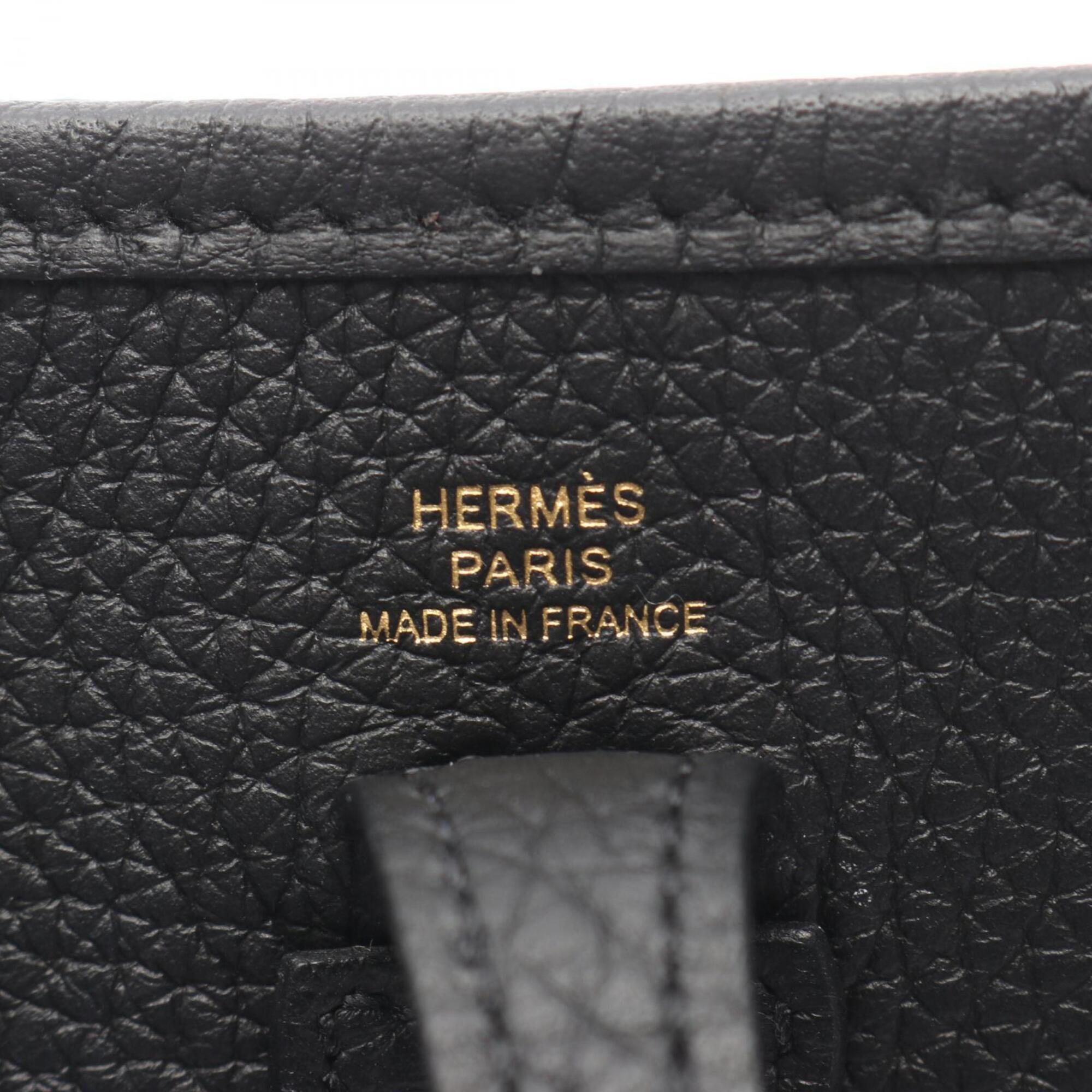 Hermes Mini Black Taurillon Clemence Leather Leather Handbag Shoulder Bag (Pre-Owned)