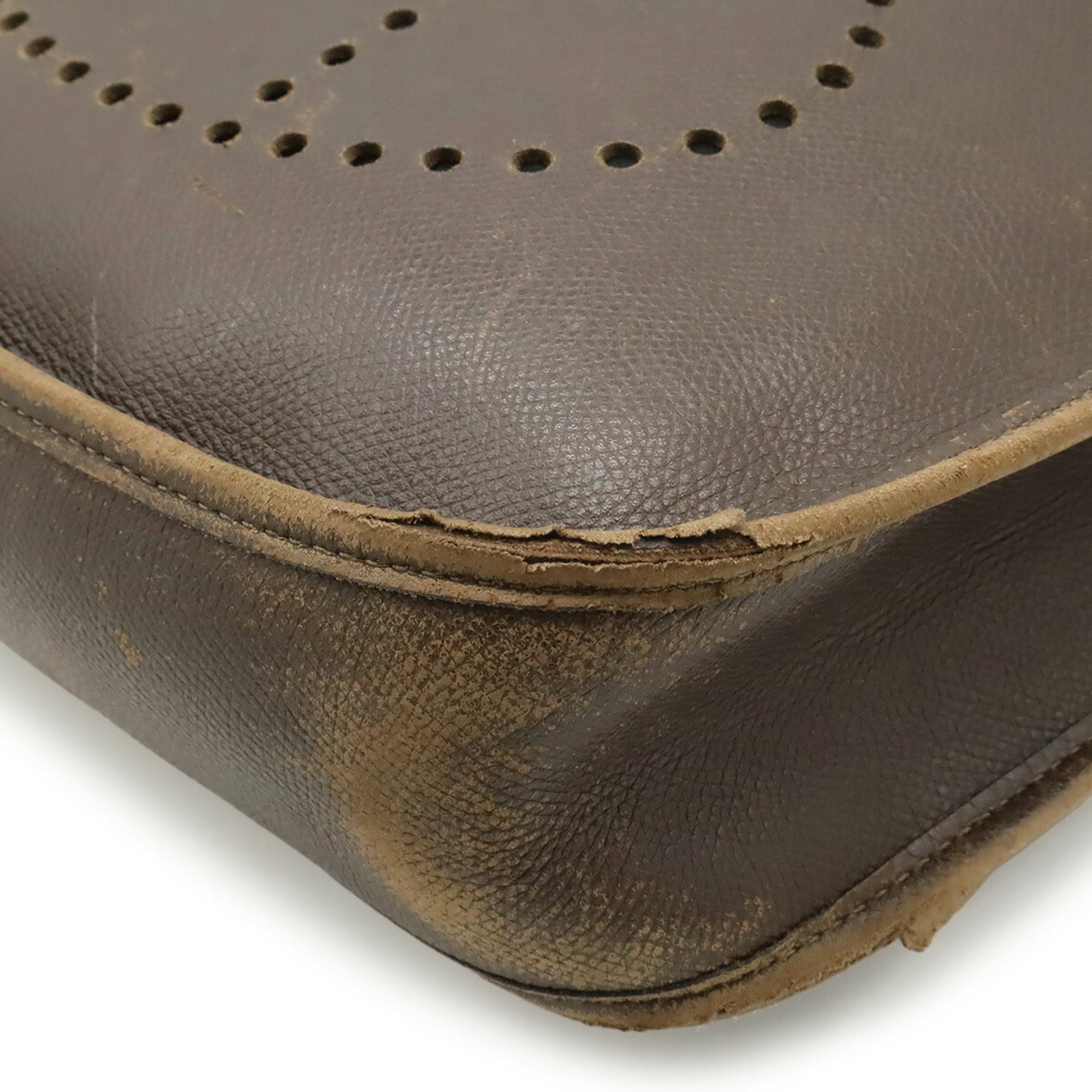 Hermes Dark Brown Courchevel Leather Shoulder Bag (Pre-Owned)