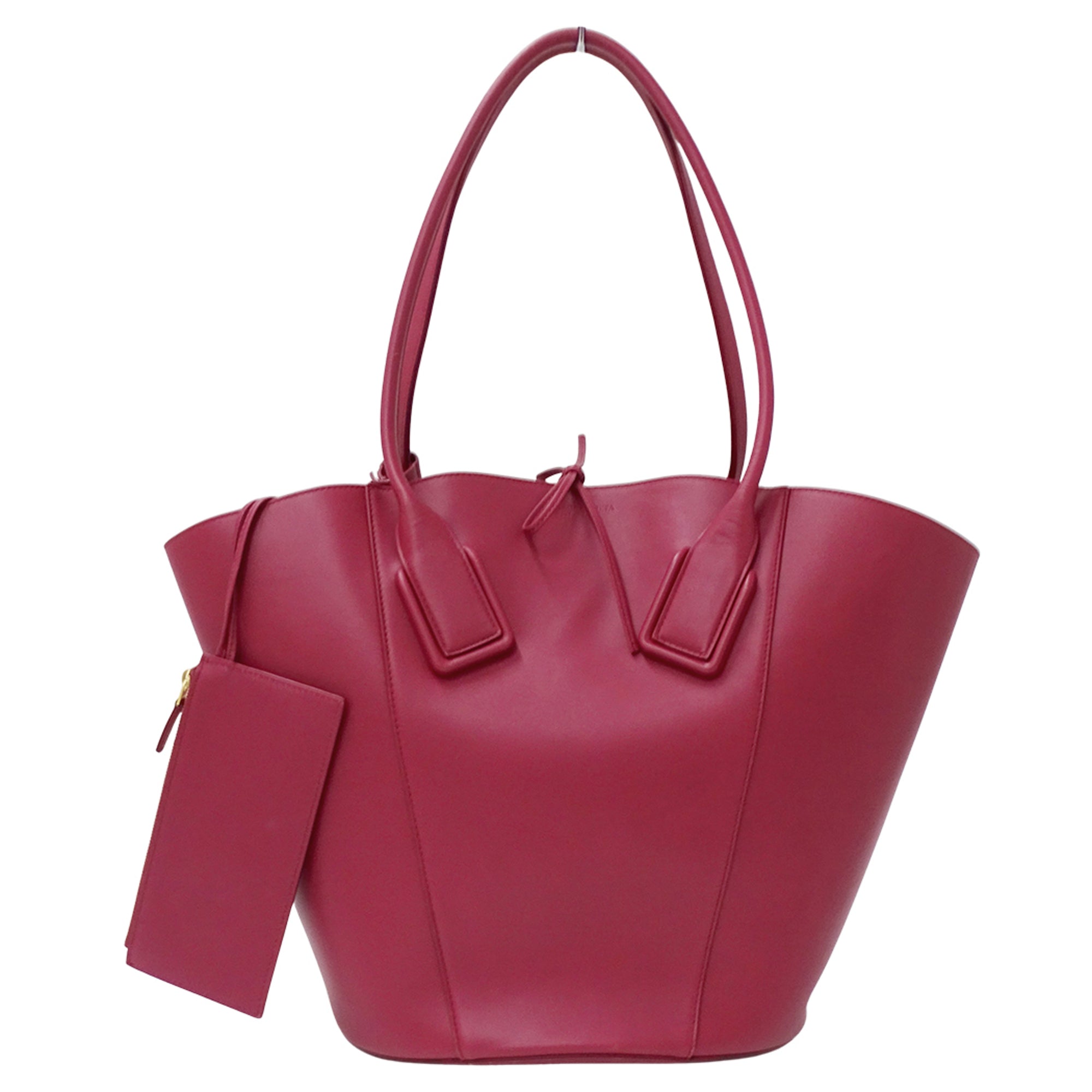 Bottega Veneta Pink Purple Leather Handbag Pouch Tote Bag (Pre-Owned)