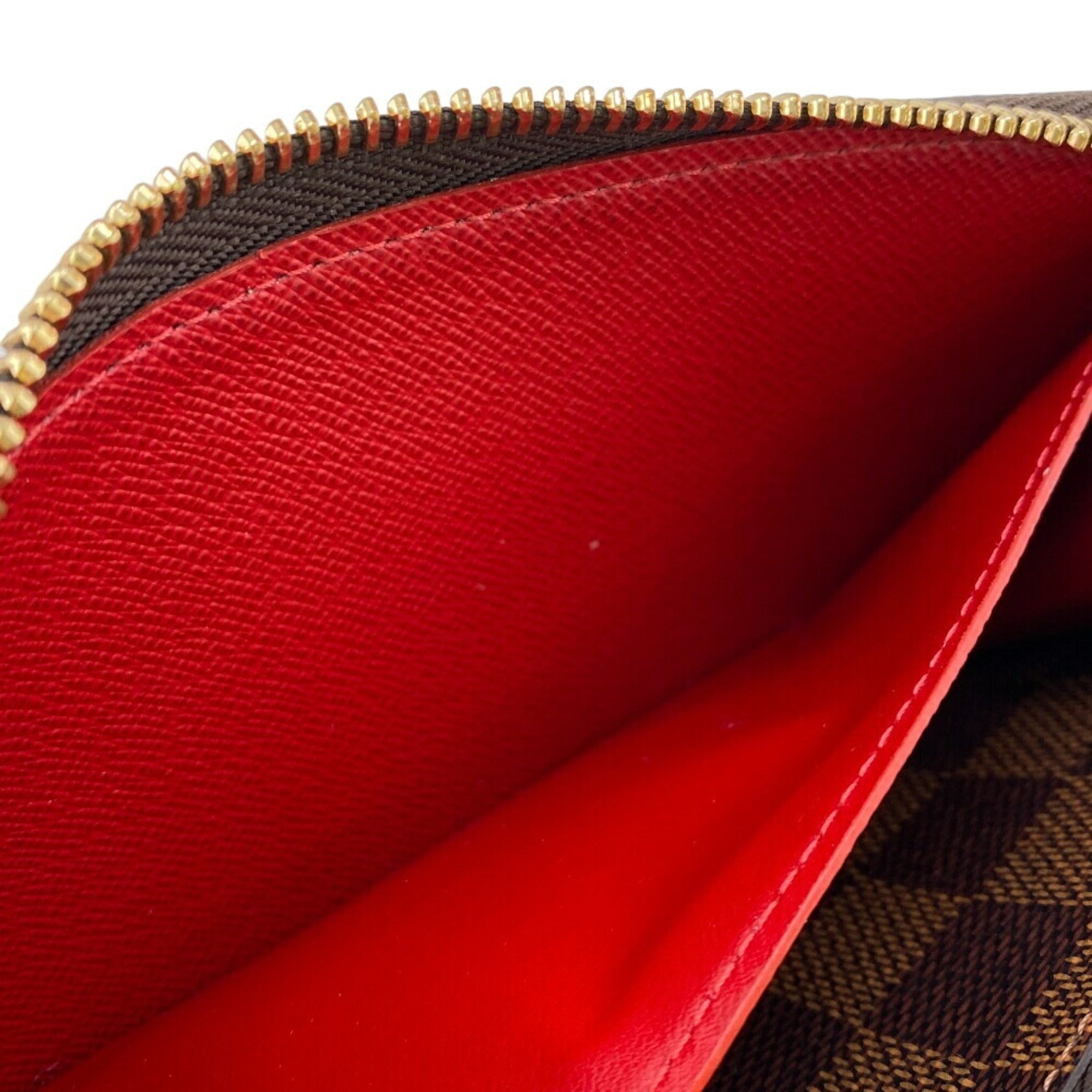 Louis Vuitton Damier Brown Leather Long Wallet (Bi-Fold) (Pre-Owned)