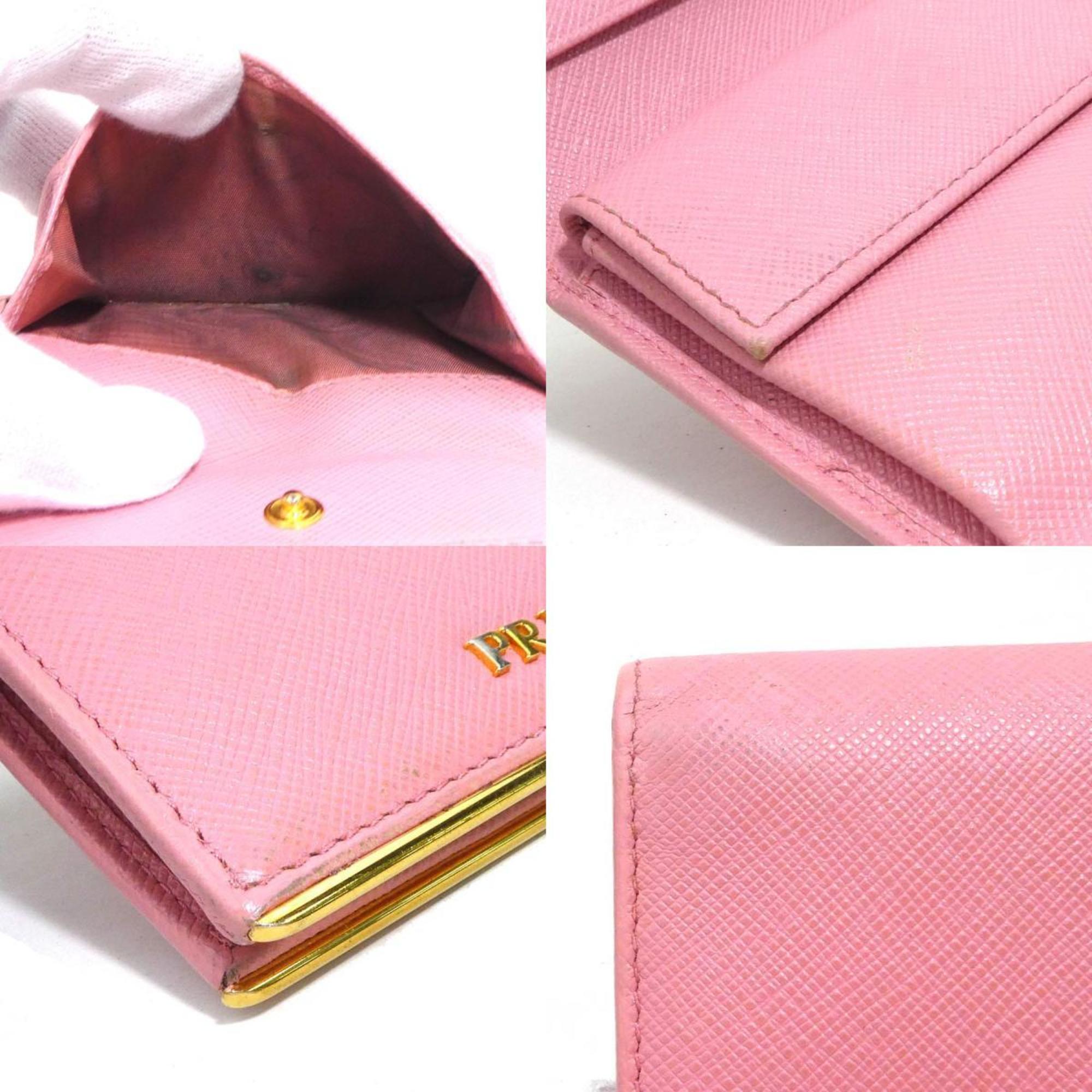 Prada Pink Leather Wallet (Bi-Fold) (Pre-Owned)