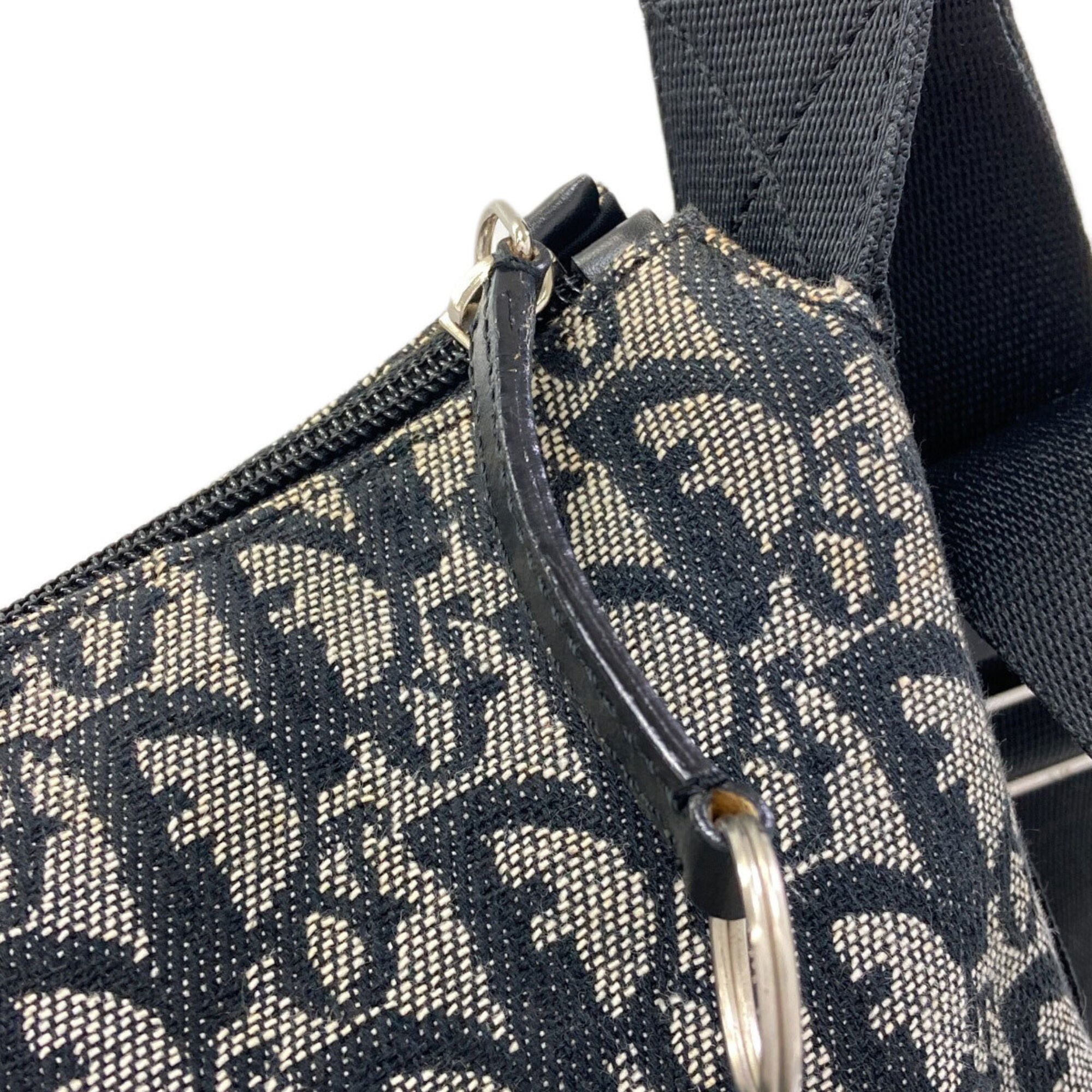 Christian Dior Trotter Black Canvas Shoulder Bag (Pre-Owned)