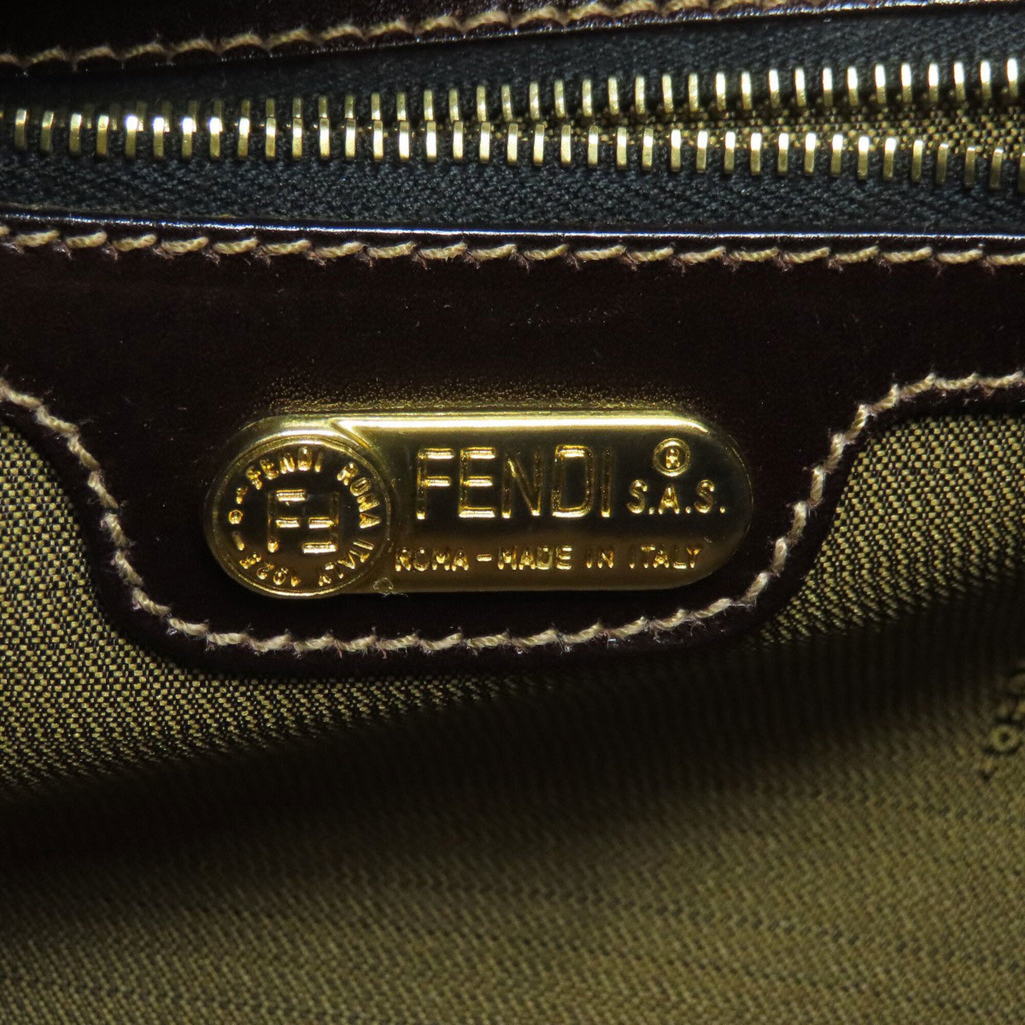 Fendi Brown Zucca Handbag (Pre-Owned)