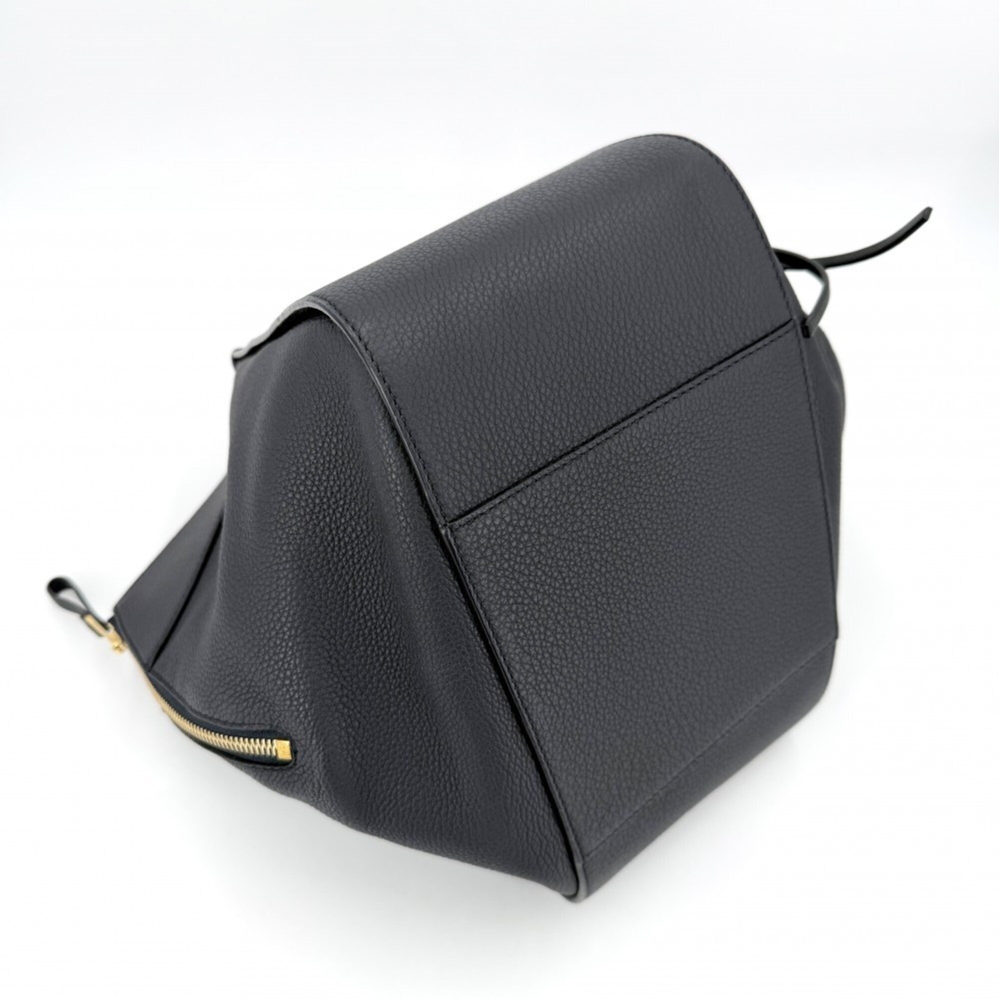 Loewe Hammock Black Dark Navy Leather Handbag Shoulder Bag Tote Bag (Pre-Owned)