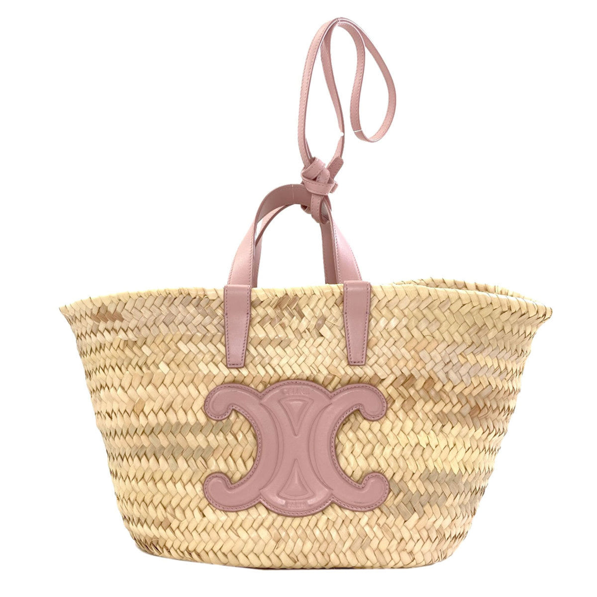 Celine Beige Pink Raffia Handbag (Pre-Owned)