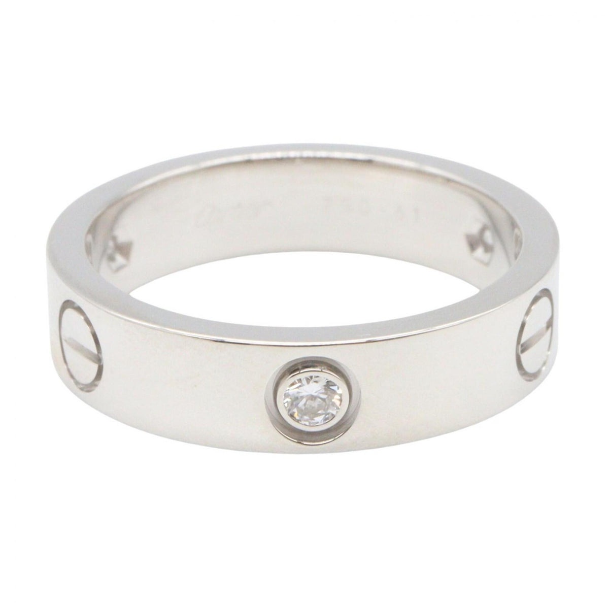 Cartier Silver Clear Band Ring (Pre-Owned)