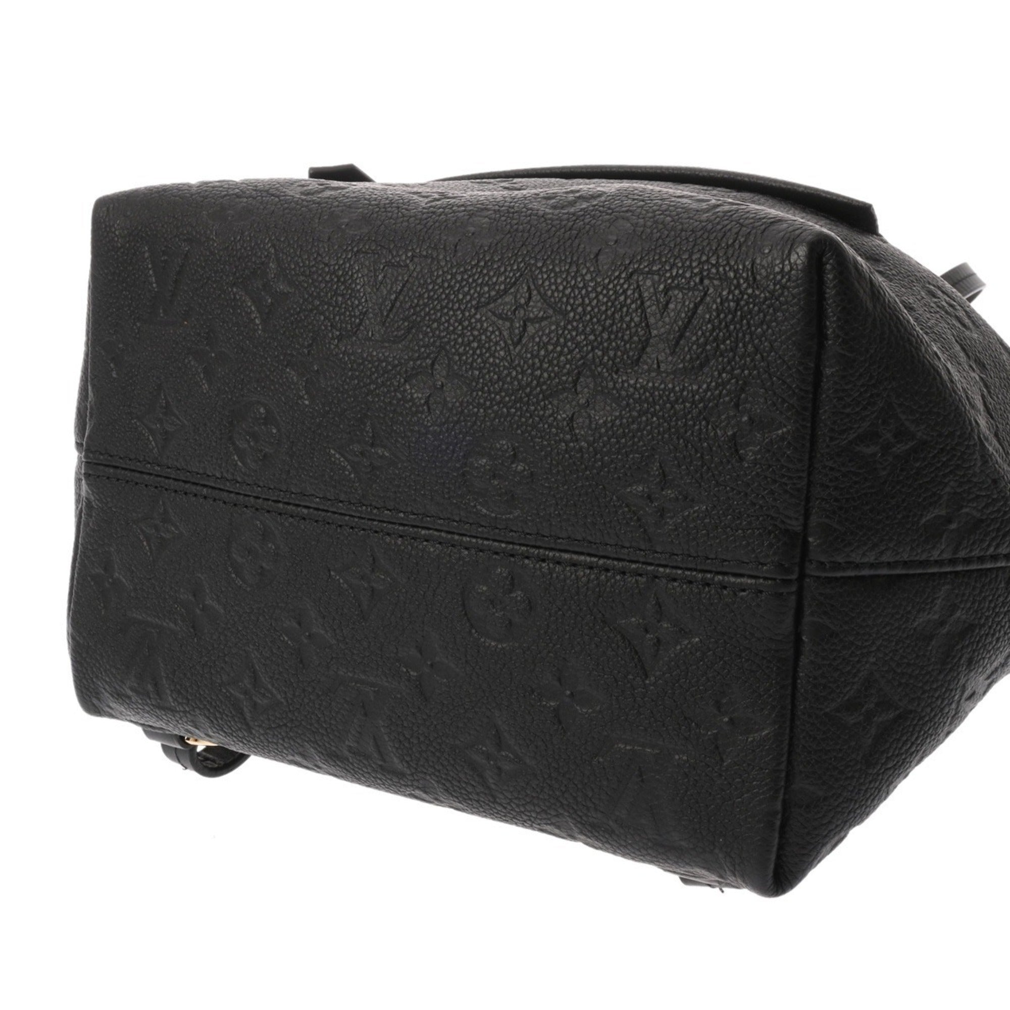 Louis Vuitton Noir Leather Backpack (Pre-Owned)