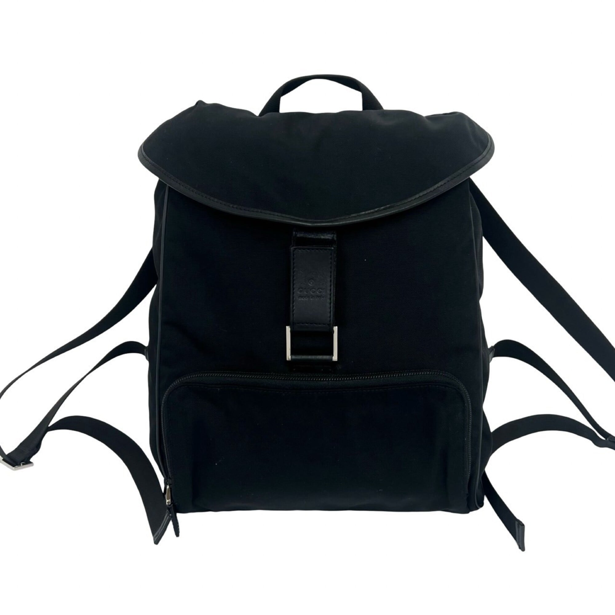 Gucci Black Nylon Leather Backpack (Pre-Owned)