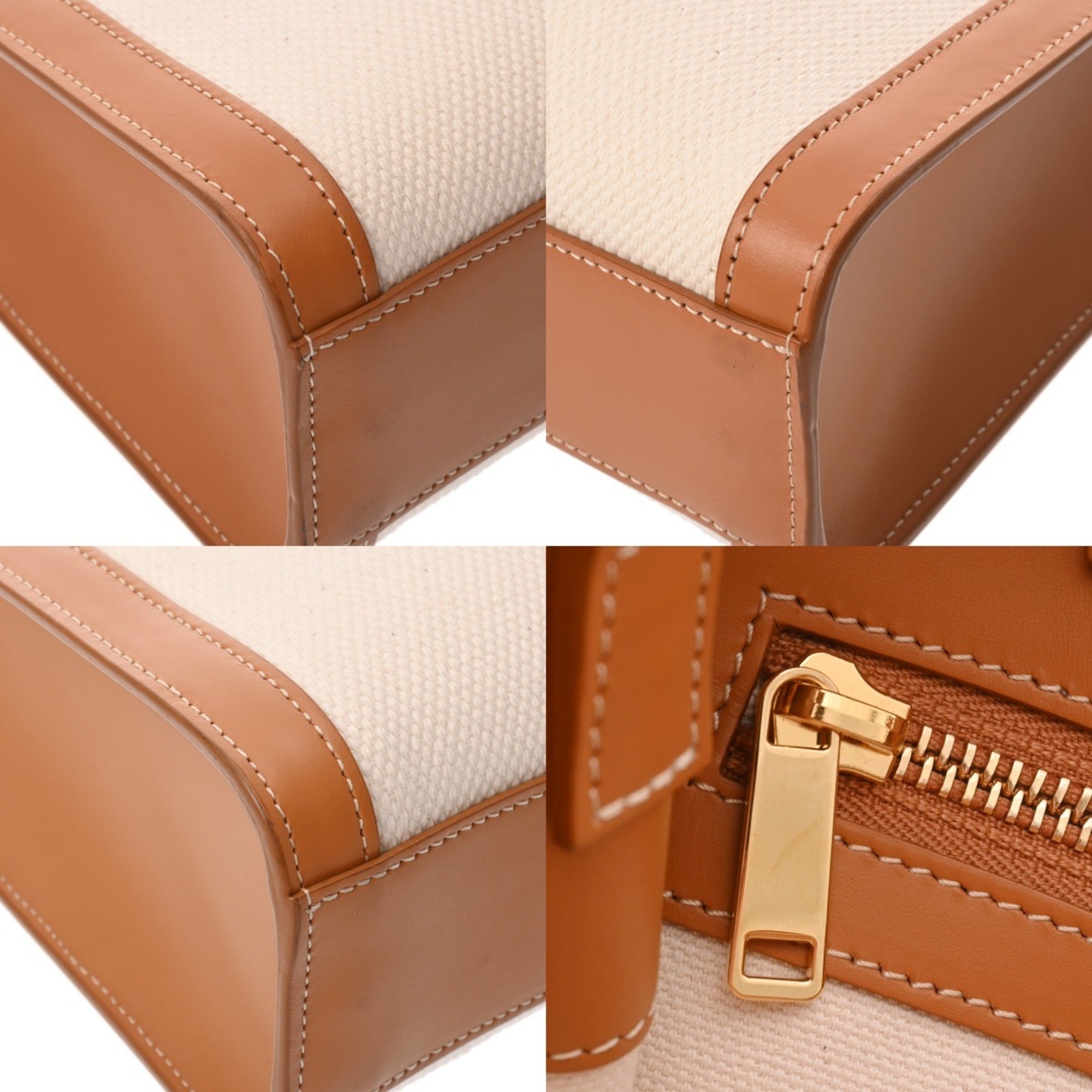 Celine Beige Canvas Leather Handbag (Pre-Owned)