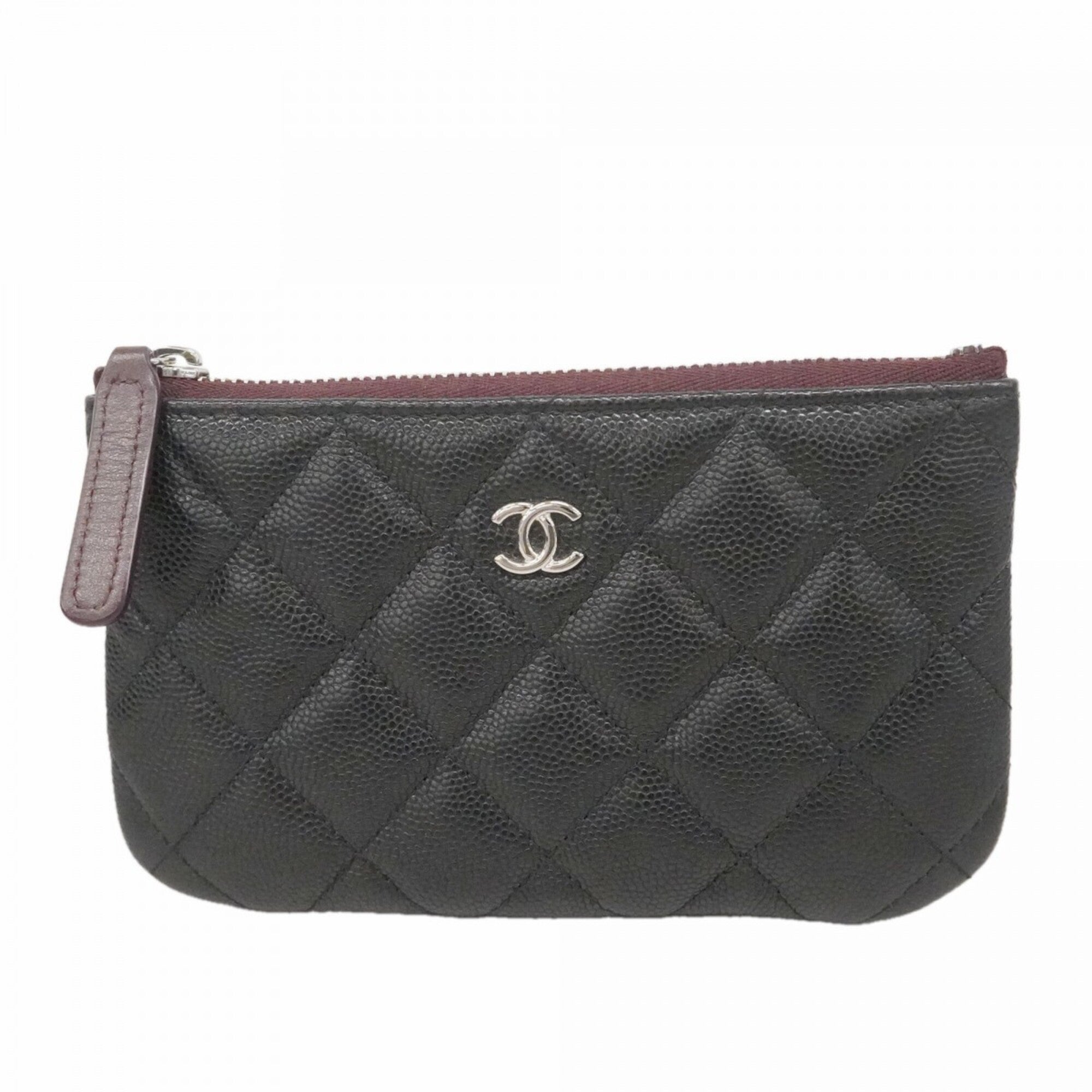 Chanel Black Grained Calfskin Pouch (Pre-Owned)