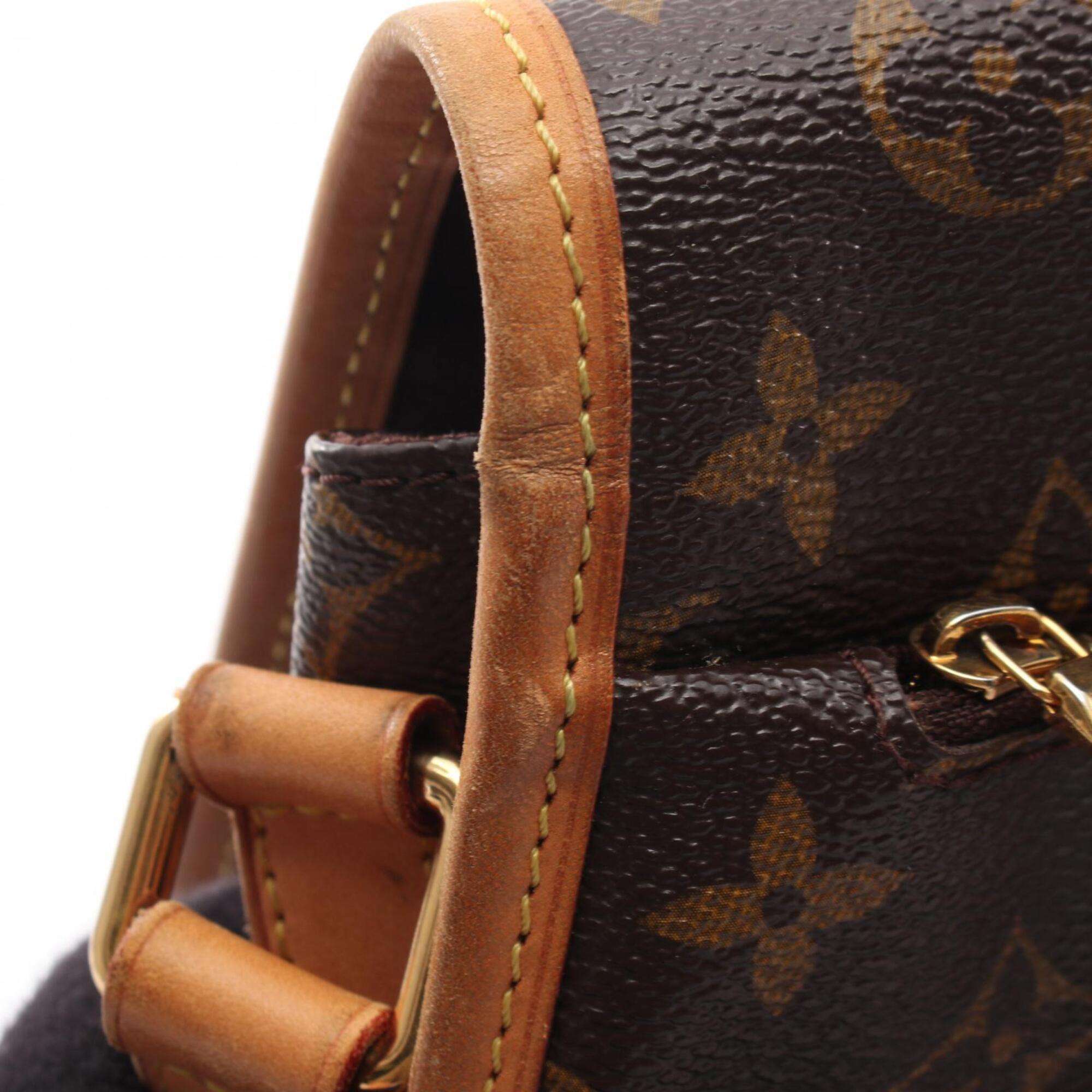 Louis Vuitton Brown Coated Canvas Leather Handbag Shoulder Bag (Pre-Owned)