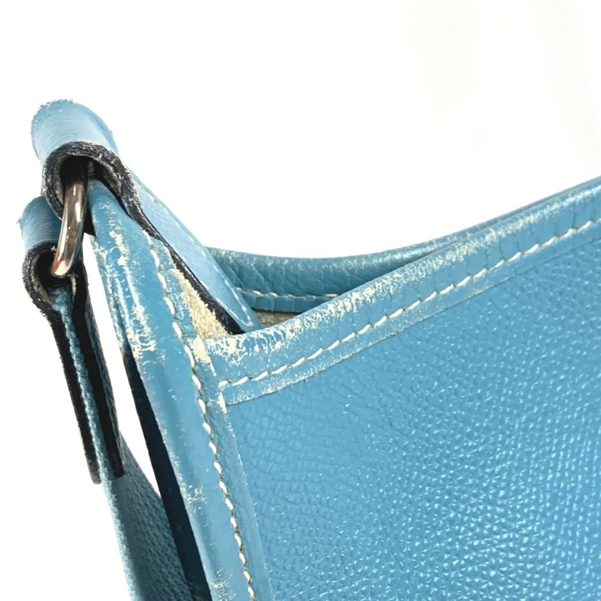Hermes Vespa Blue Leather Pochette Shoulder Bag (Pre-Owned)