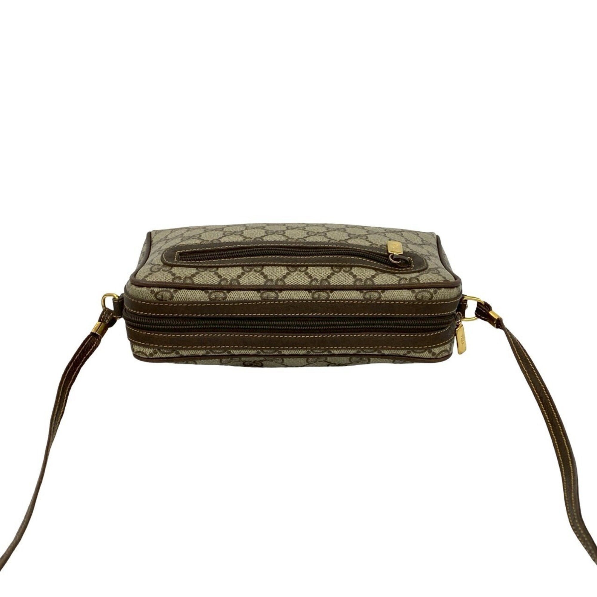 Gucci Brown Leather Pvc Pochette Shoulder Bag (Pre-Owned)