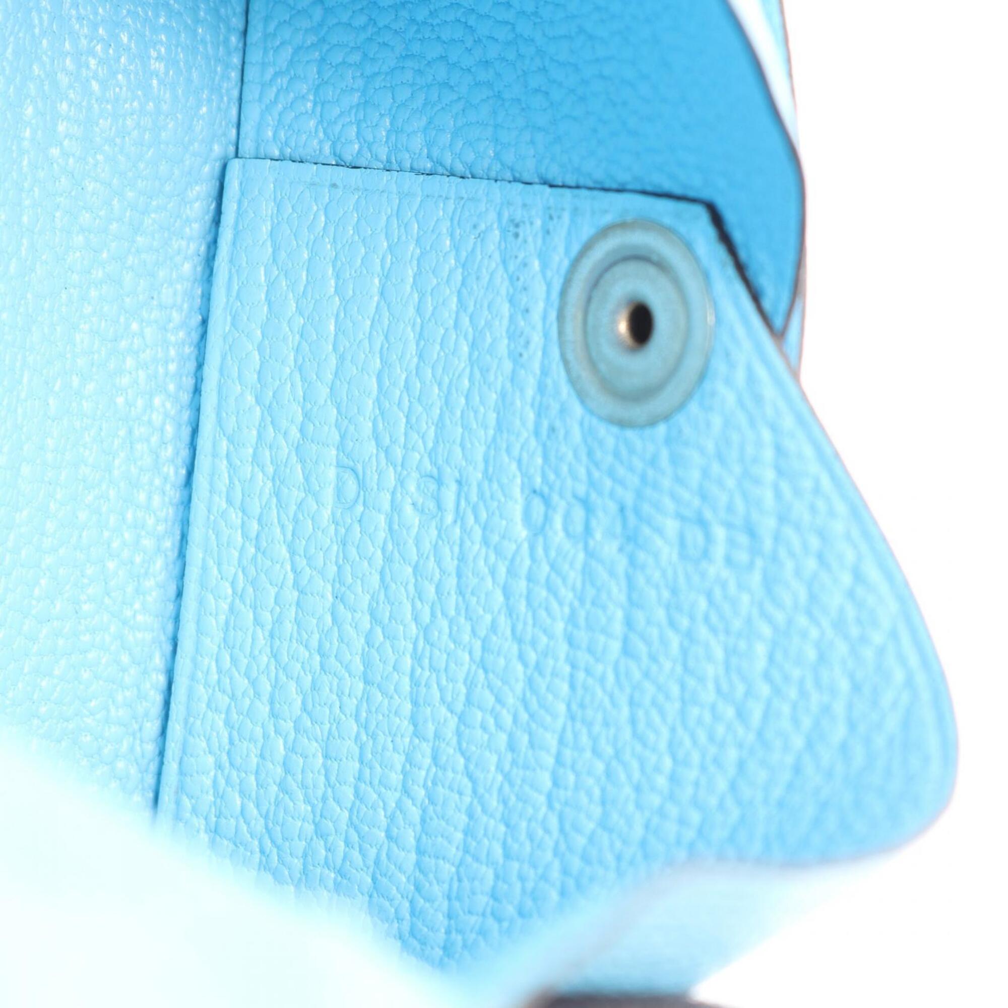Hermes Blue Celeste Chevre Leather Coin Purse/Coin Case (Pre-Owned)